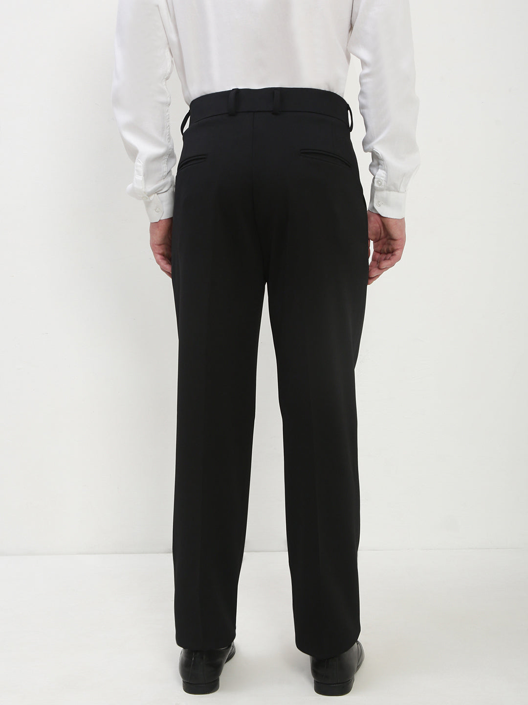 Men's Black Solid Formal Trousers
