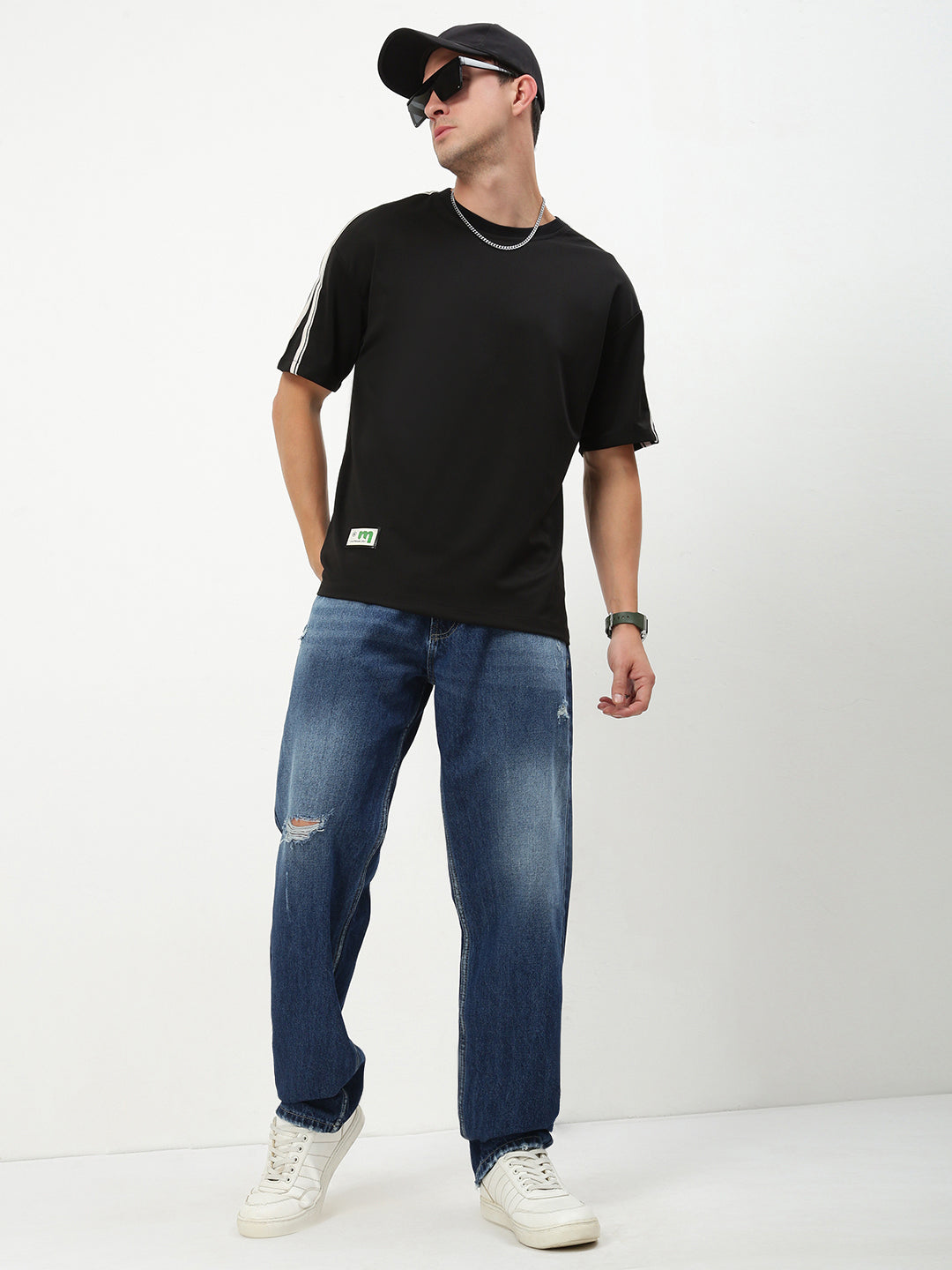 Men Blue Solid Straight Fit Jeans