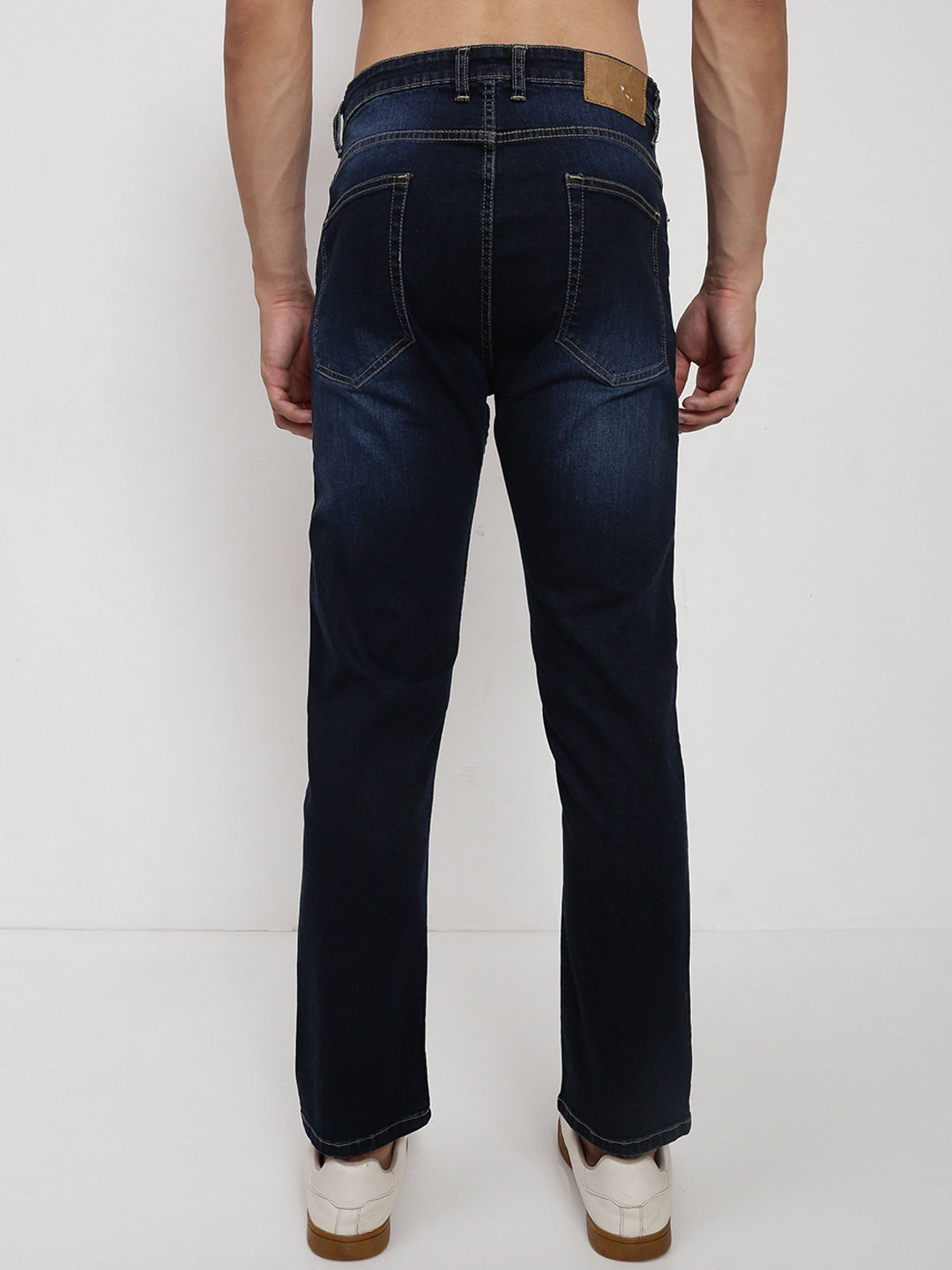 Men's Navy Blue Straight Fit Jeans