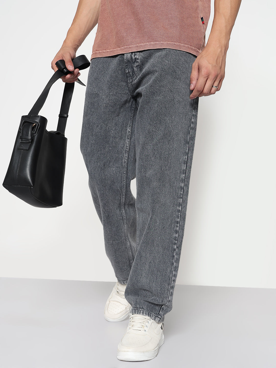 Men's Grey Relaxed Fit Jeans