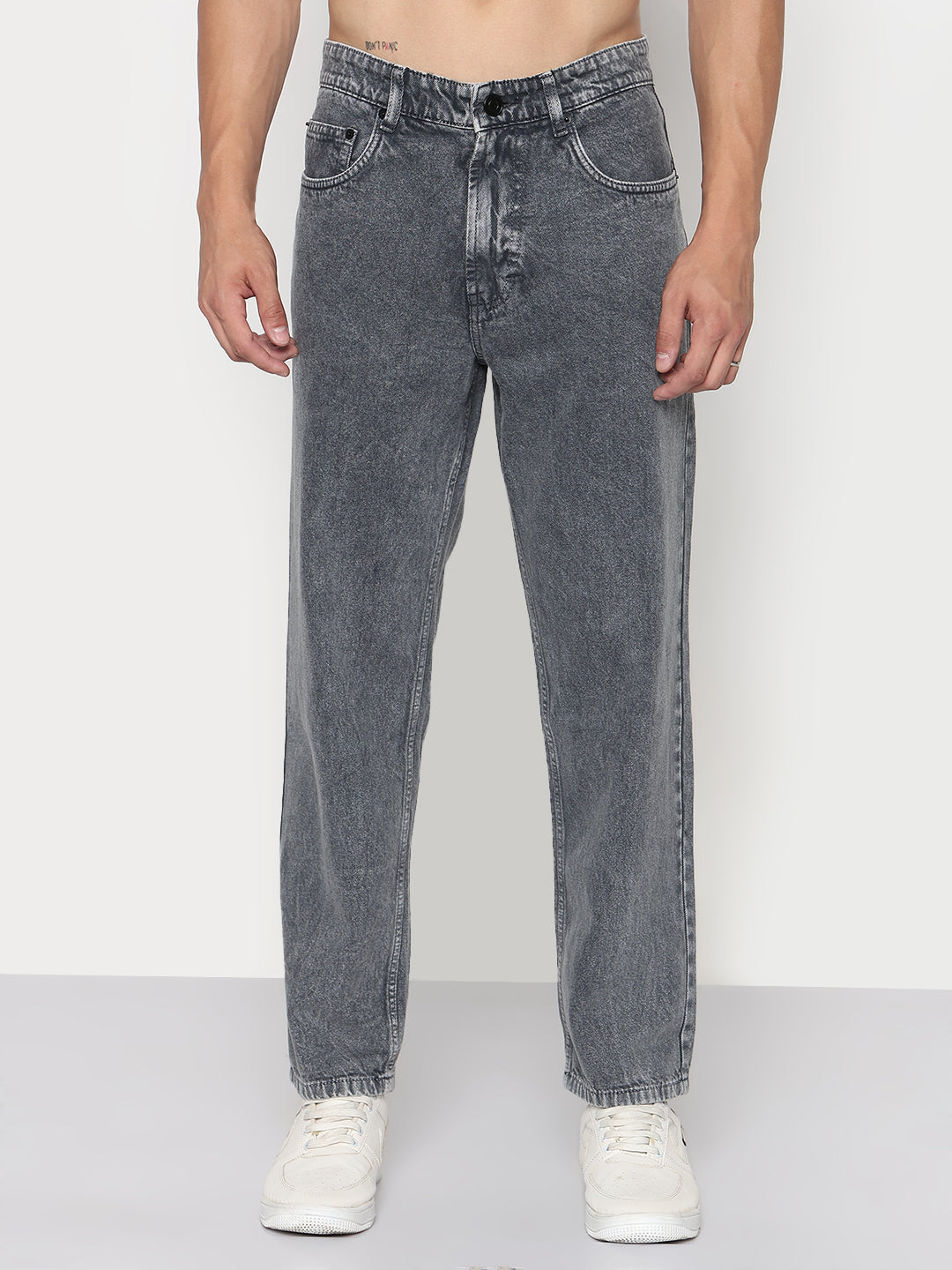 Men's Grey Relaxed Fit Jeans