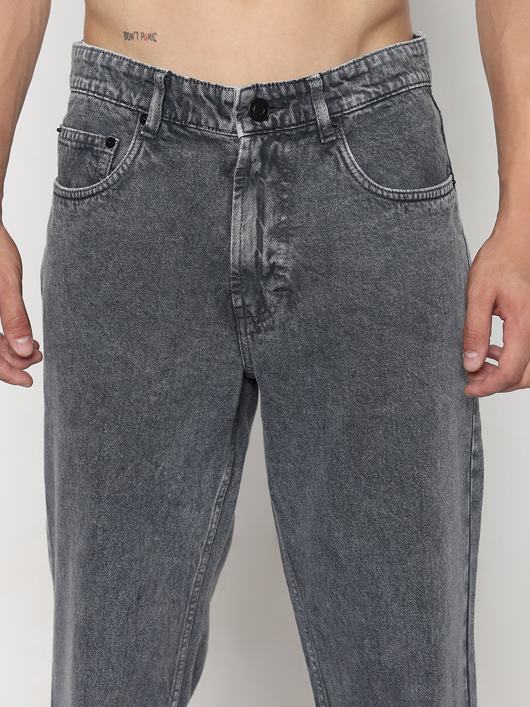 Men's Grey Relaxed Fit Jeans