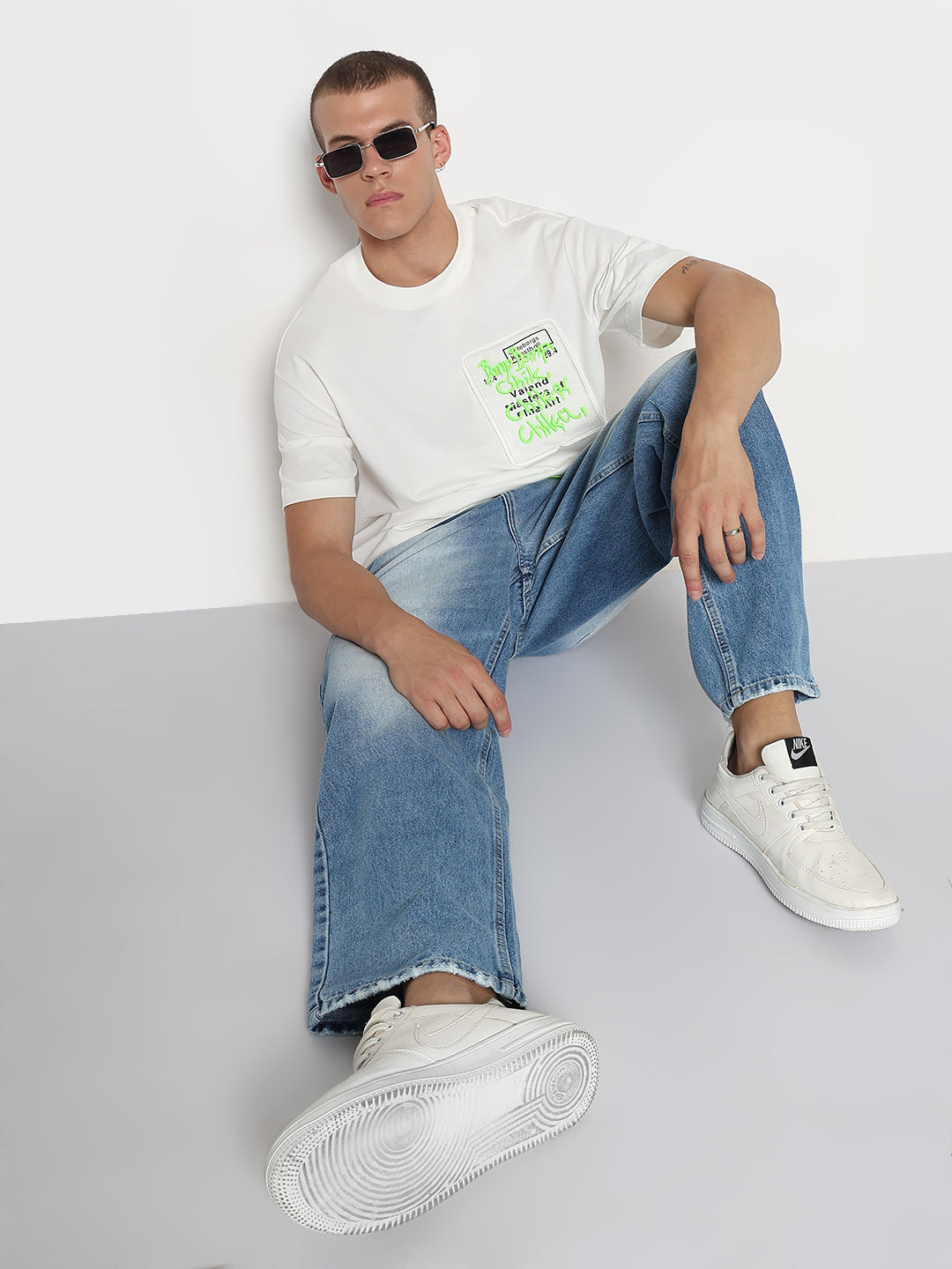 Men's Blue Baggy Fit Jeans