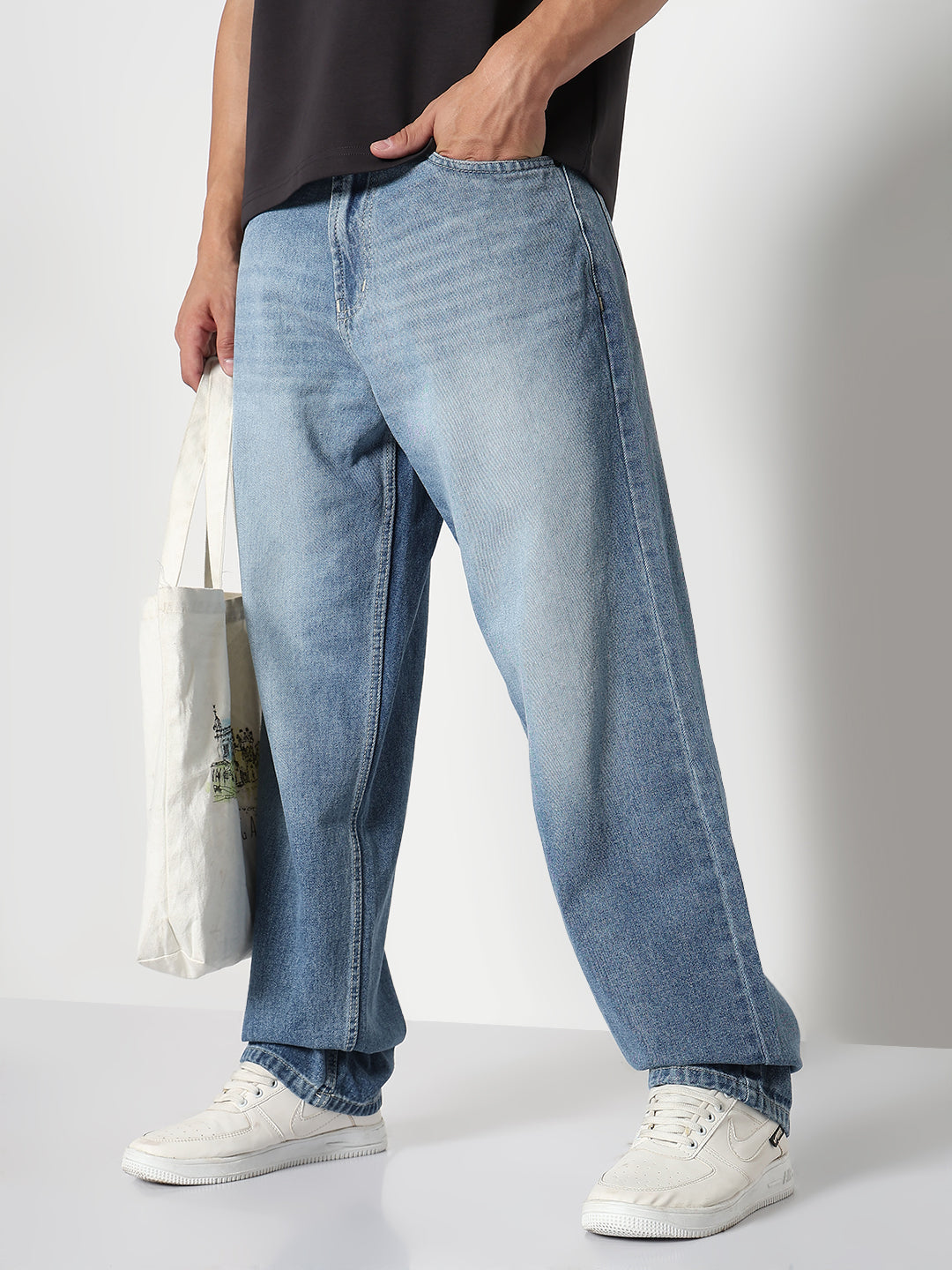 Men's Blue Baggy Fit Jeans