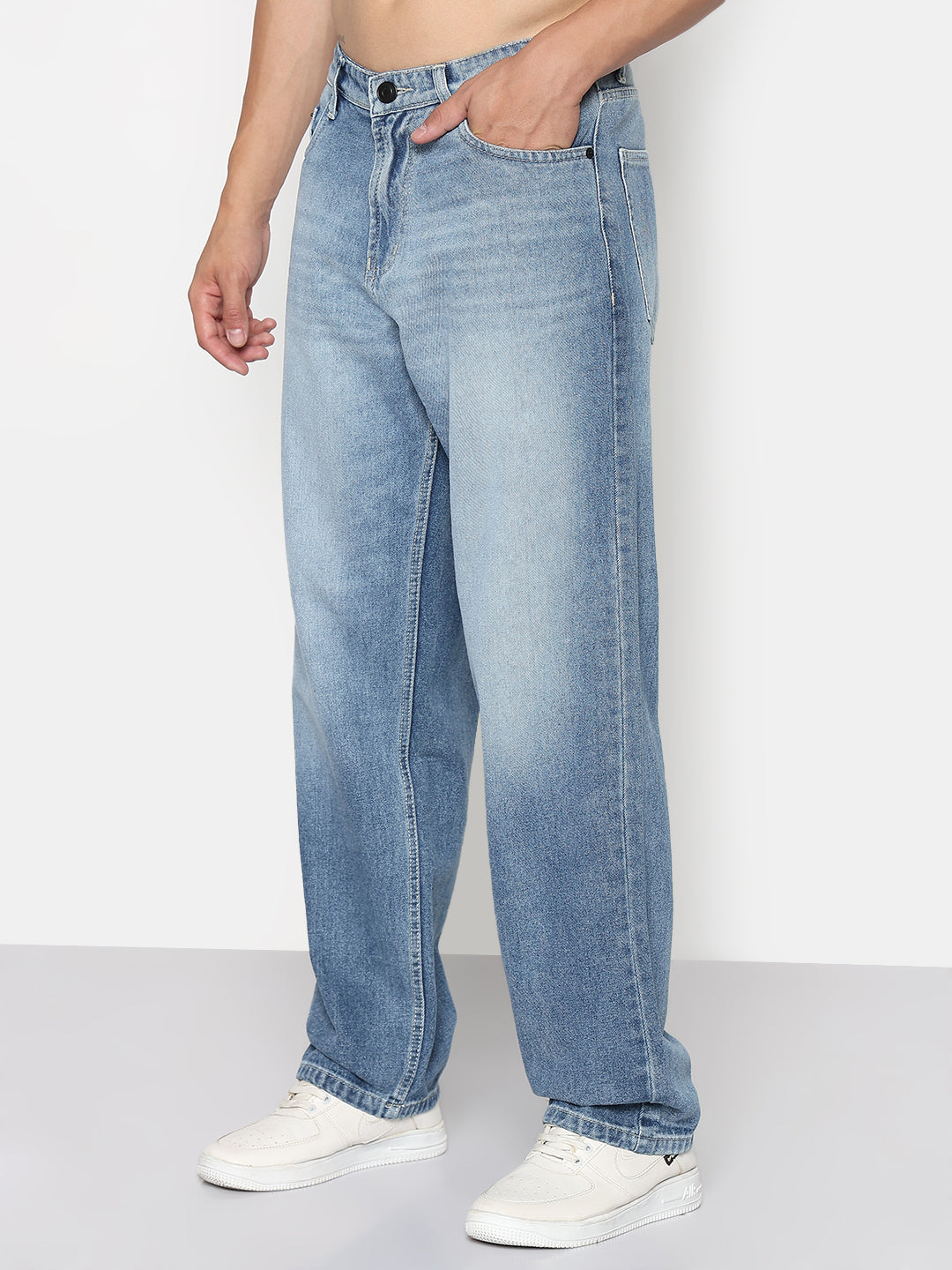 Men's Blue Baggy Fit Jeans