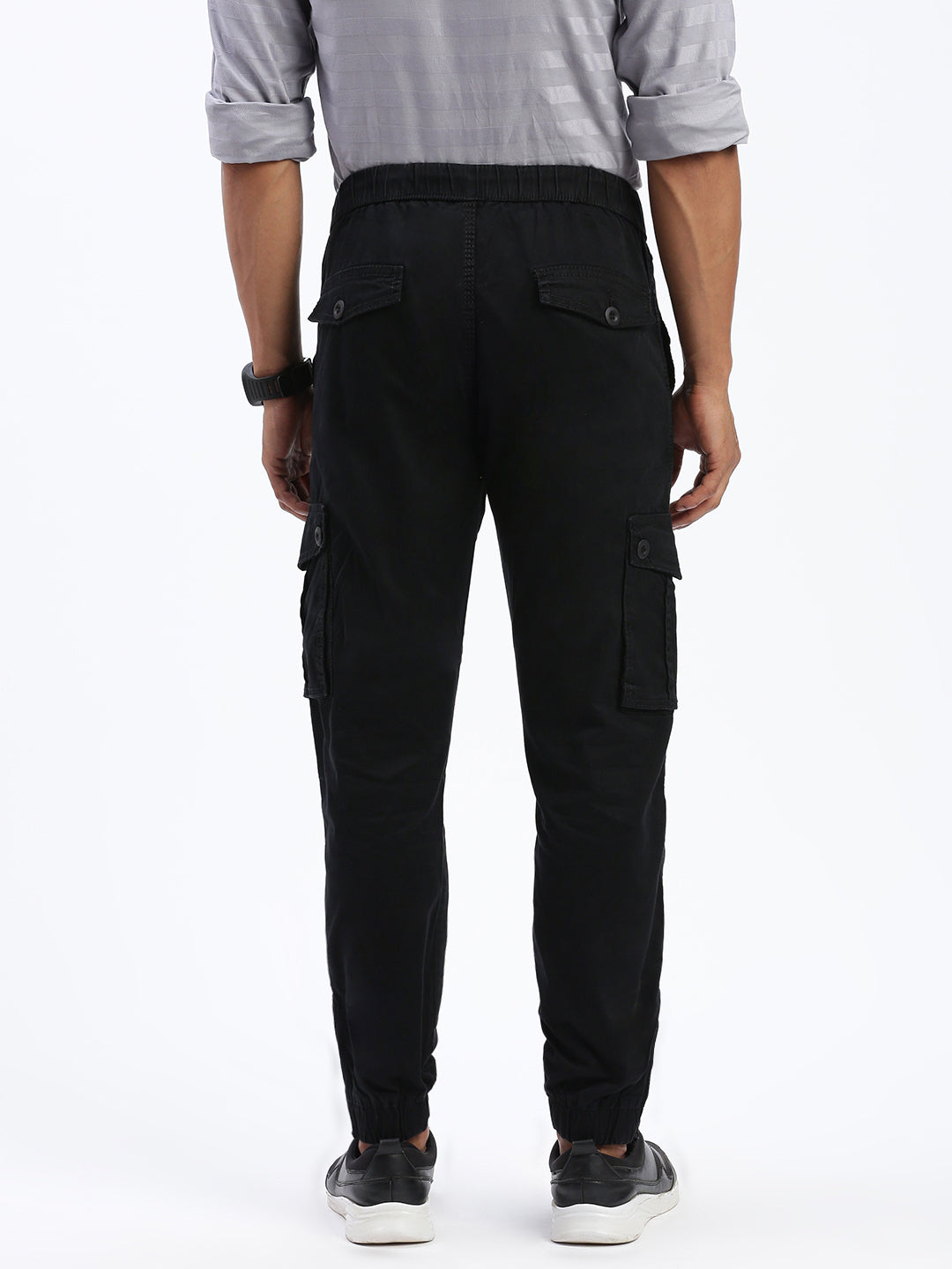 Men Solid Black Joggers