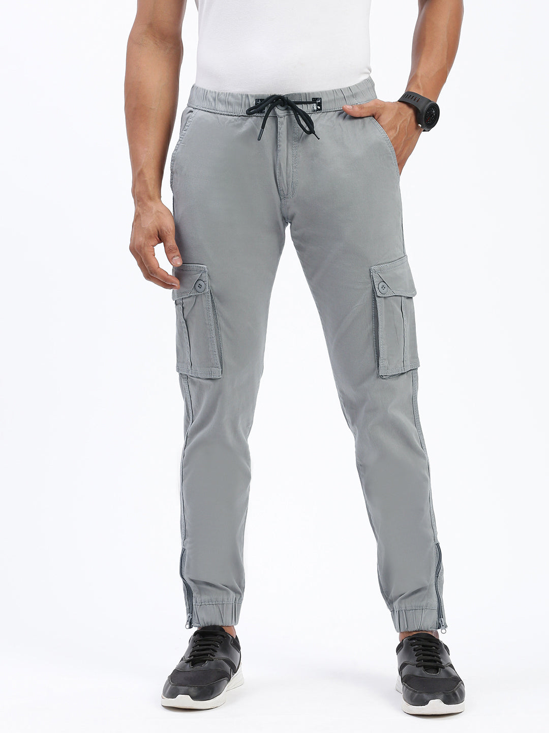 Men Solid Grey Joggers