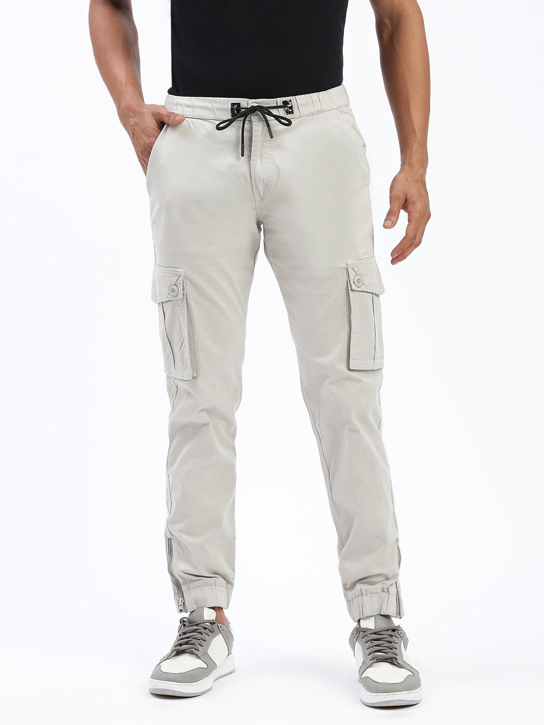 Men Solid Grey Joggers