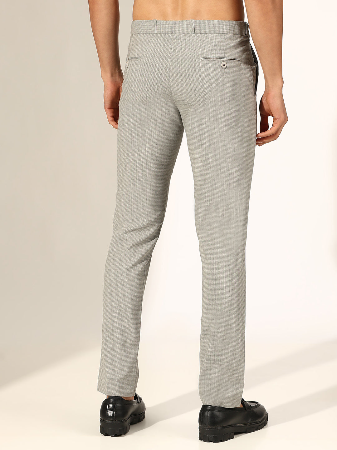 Men's Grey Slim-Fit Trouser