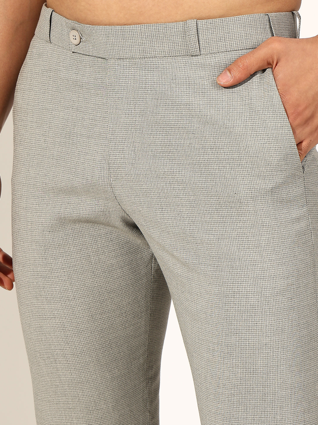 Men's Grey Slim-Fit Trouser