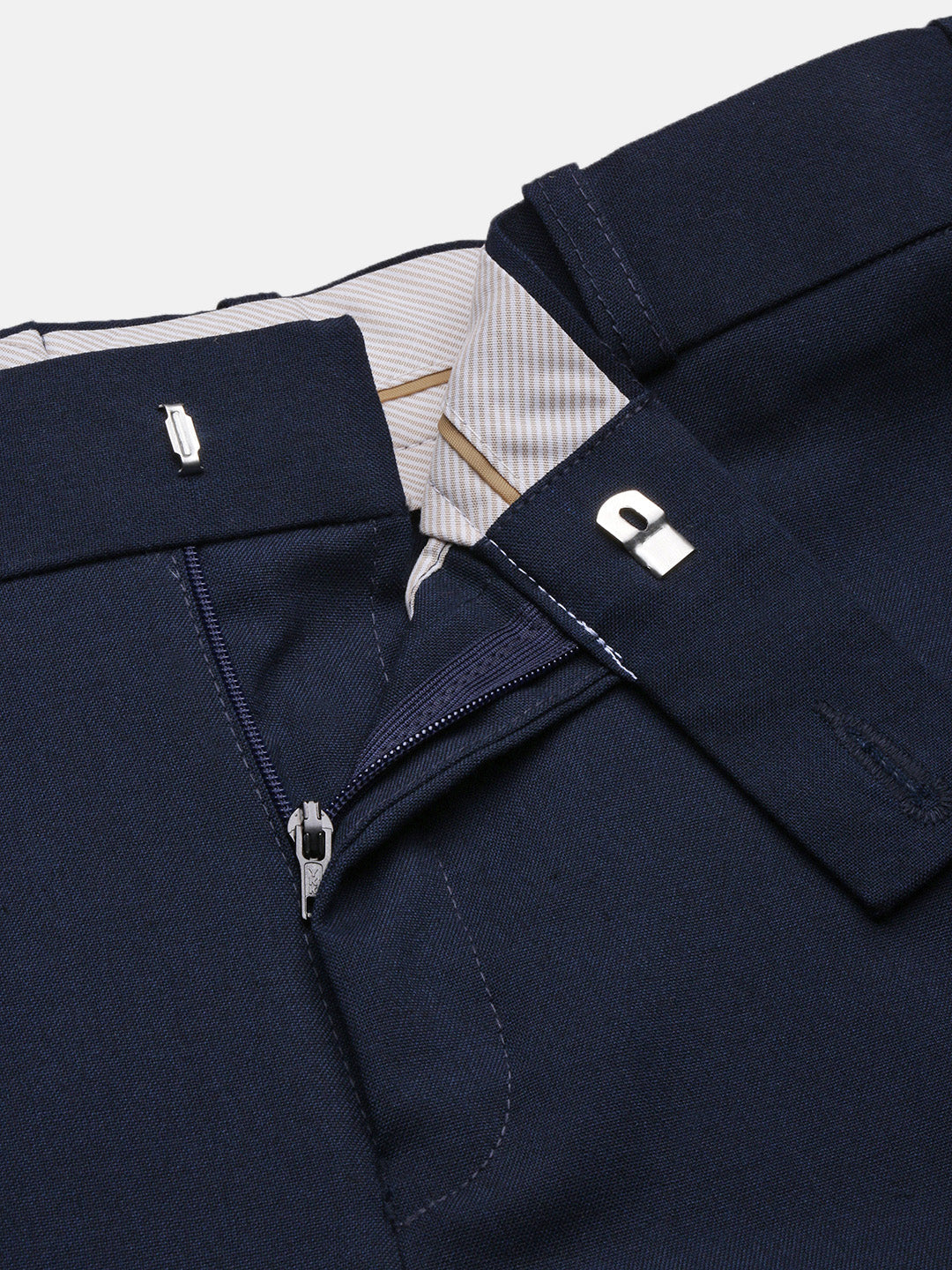 Men's Navy Blue Slim Fit Formal Trouser