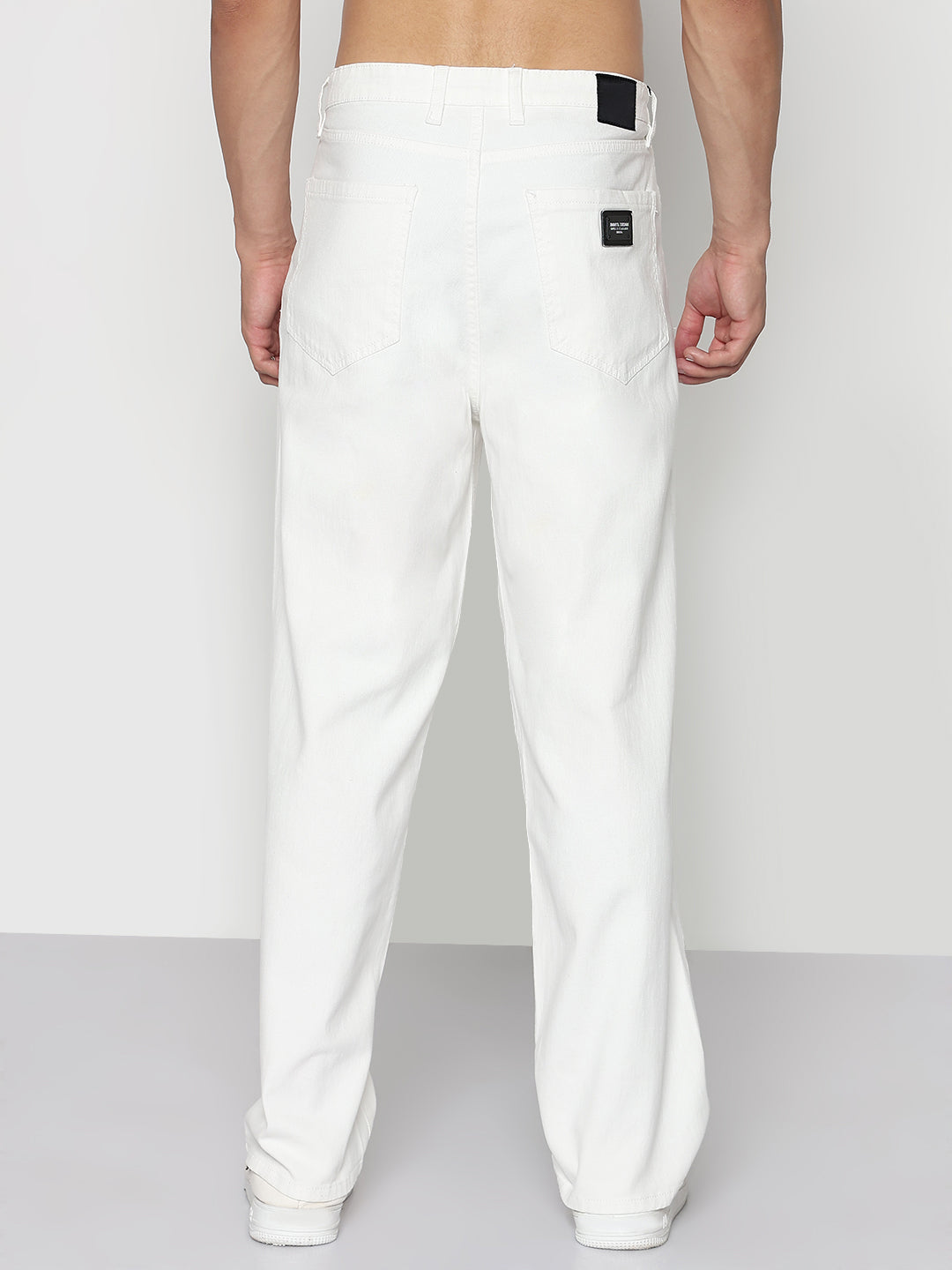 Men's White Baggy Fit Jeans
