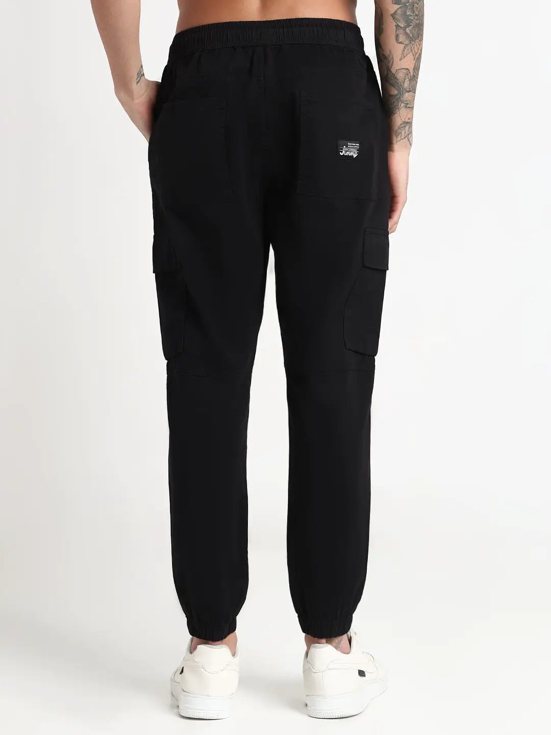 Men's Black Solid Cargo Joggers - from SHOWOFFFF