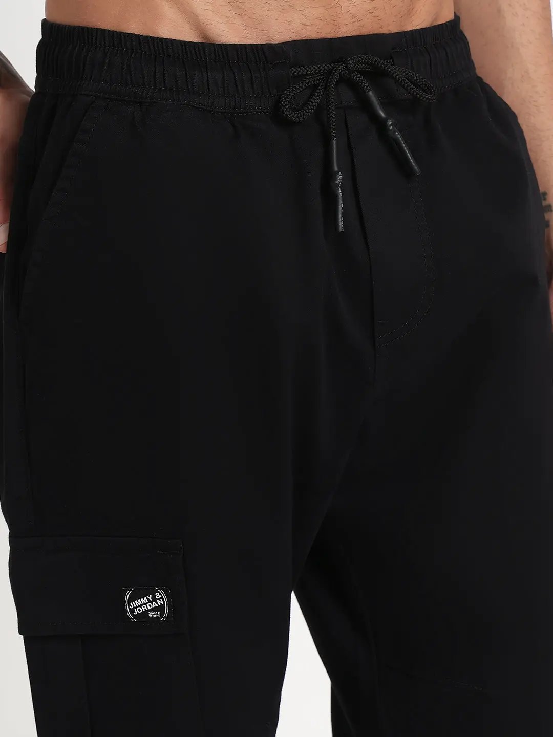 Men's Black Solid Cargo Joggers - from SHOWOFFFF