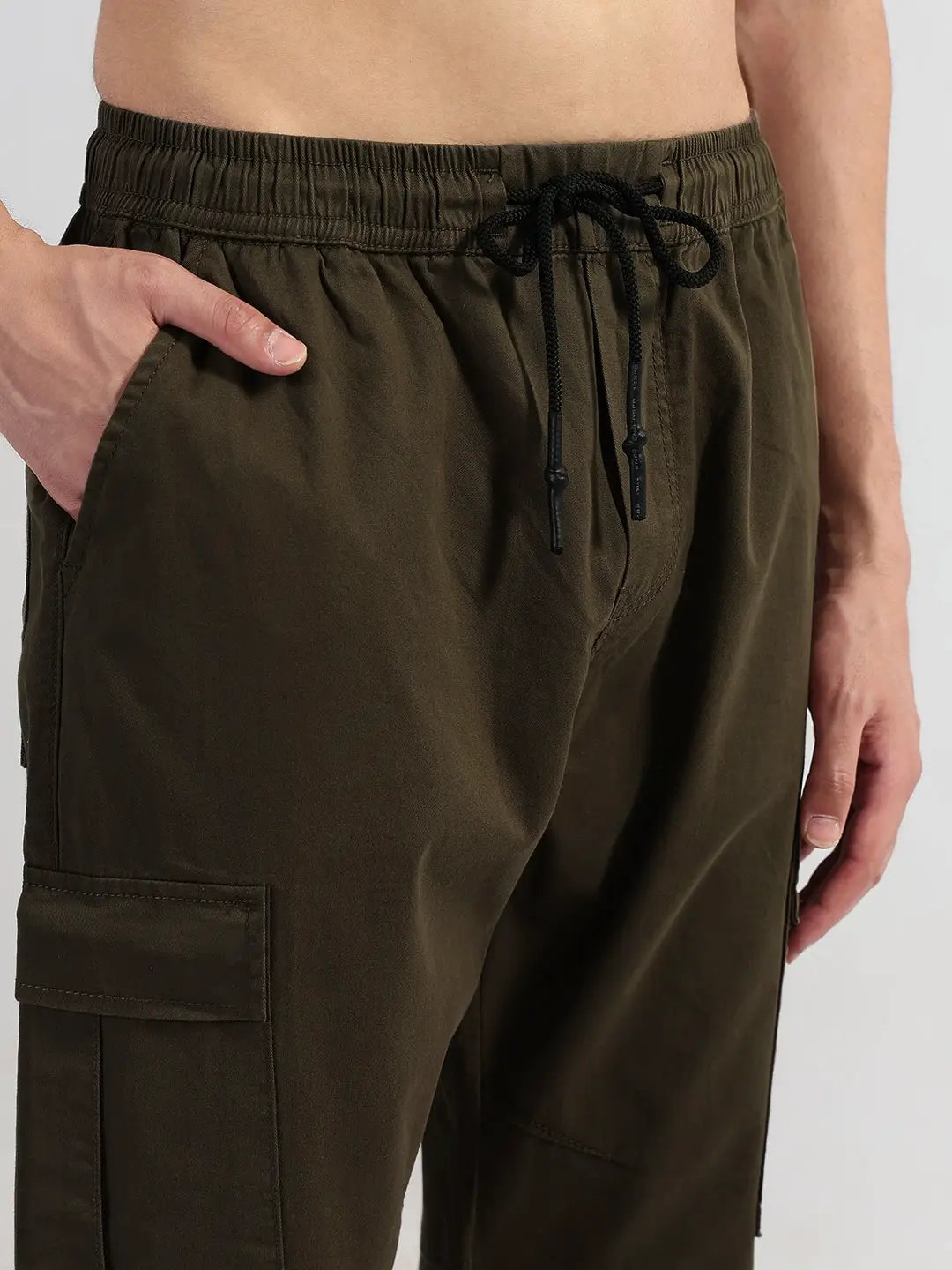Men's Brown Tapered Fit Joggers - from SHOWOFFFF
