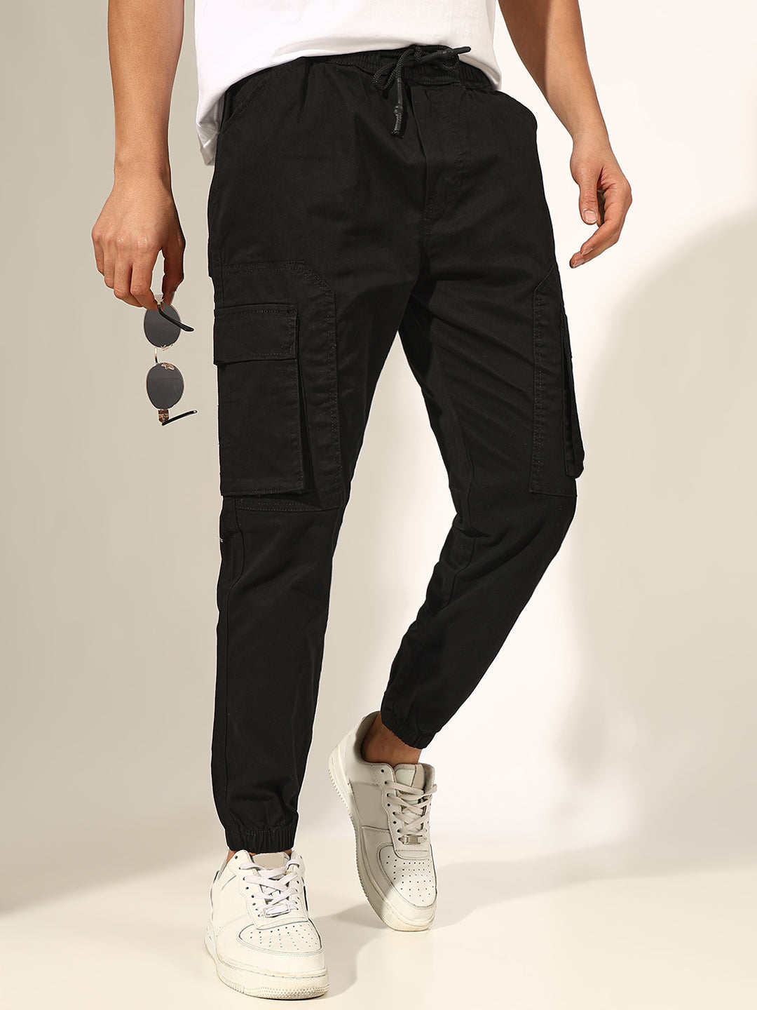 Men's Black Cargo Trouser with Utility Pockets