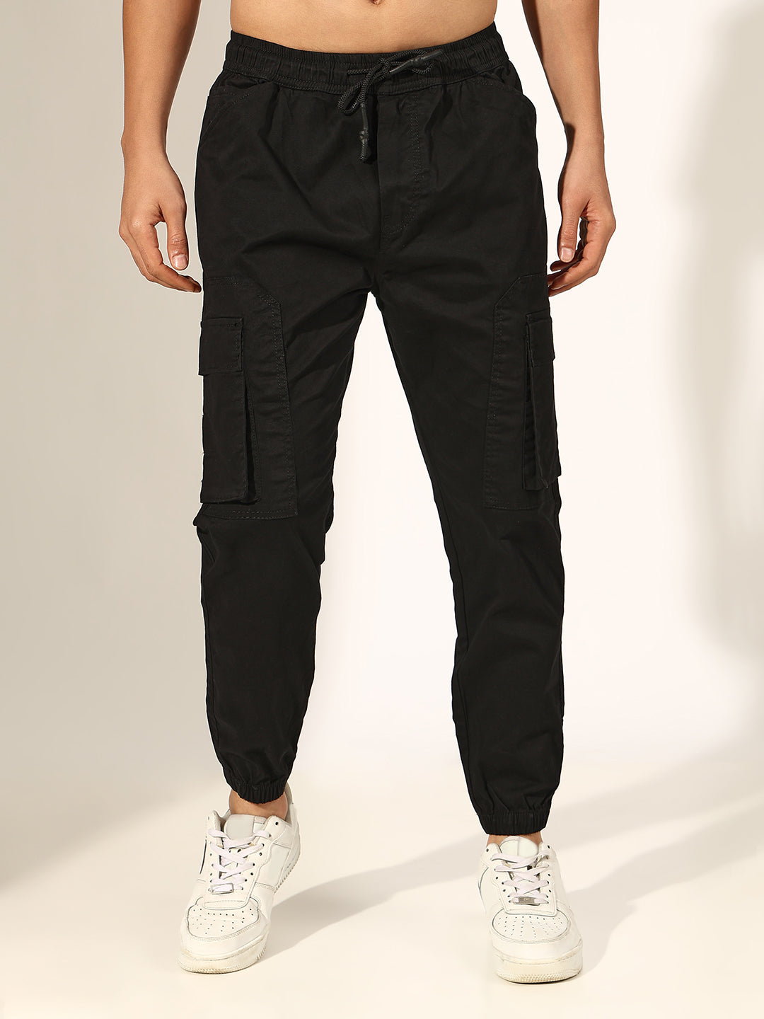 Men's Black Cargo Trouser with Utility Pockets