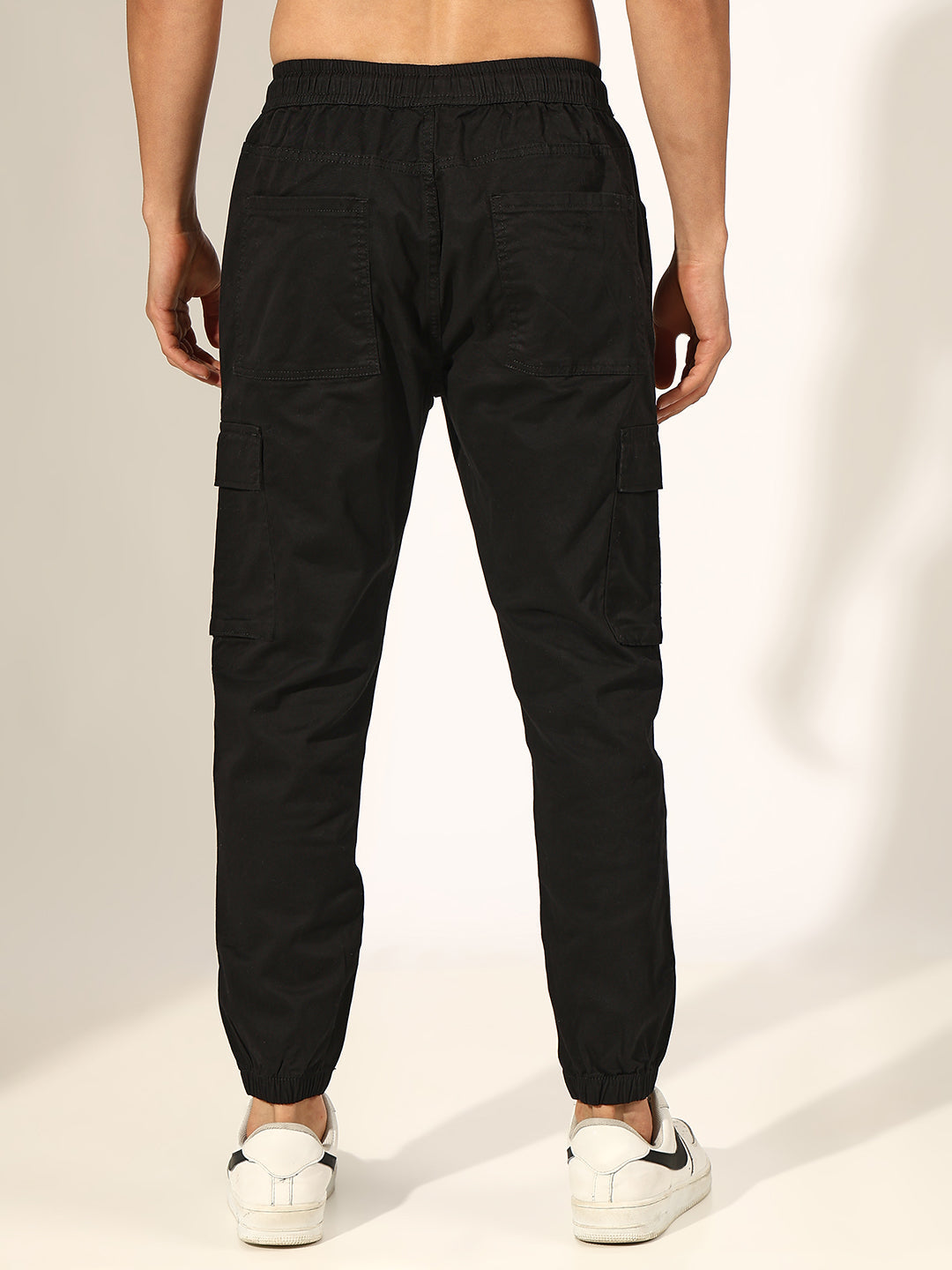 Men's Black Cargo Trouser with Utility Pockets