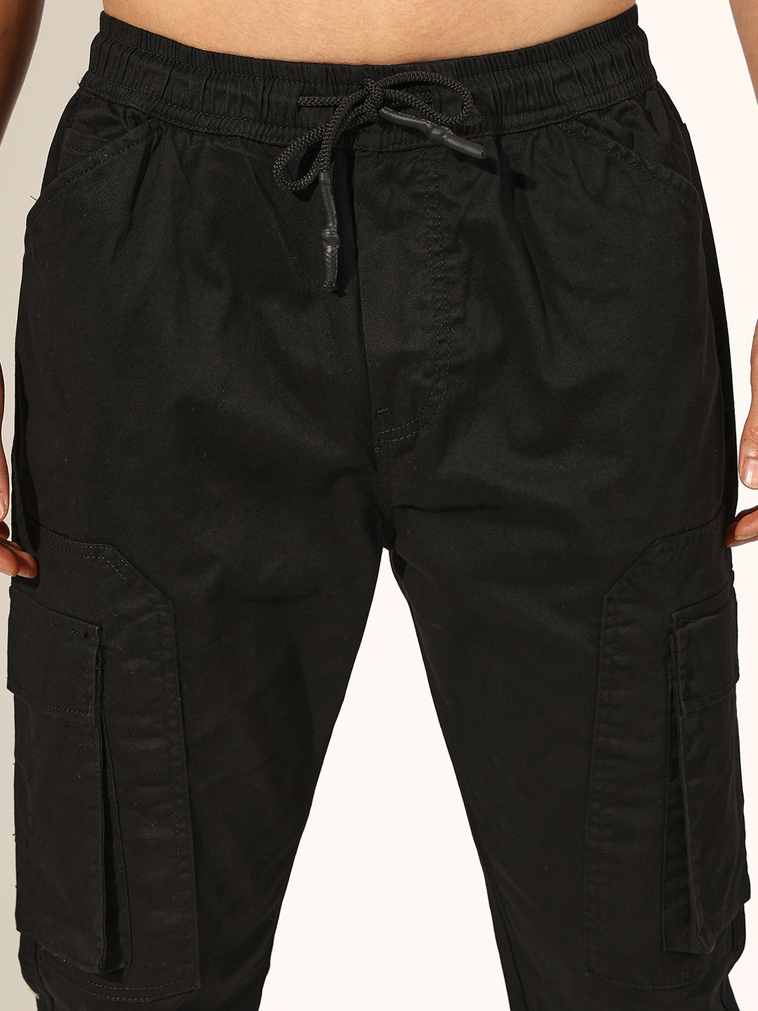 Men's Black Cargo Trouser with Utility Pockets
