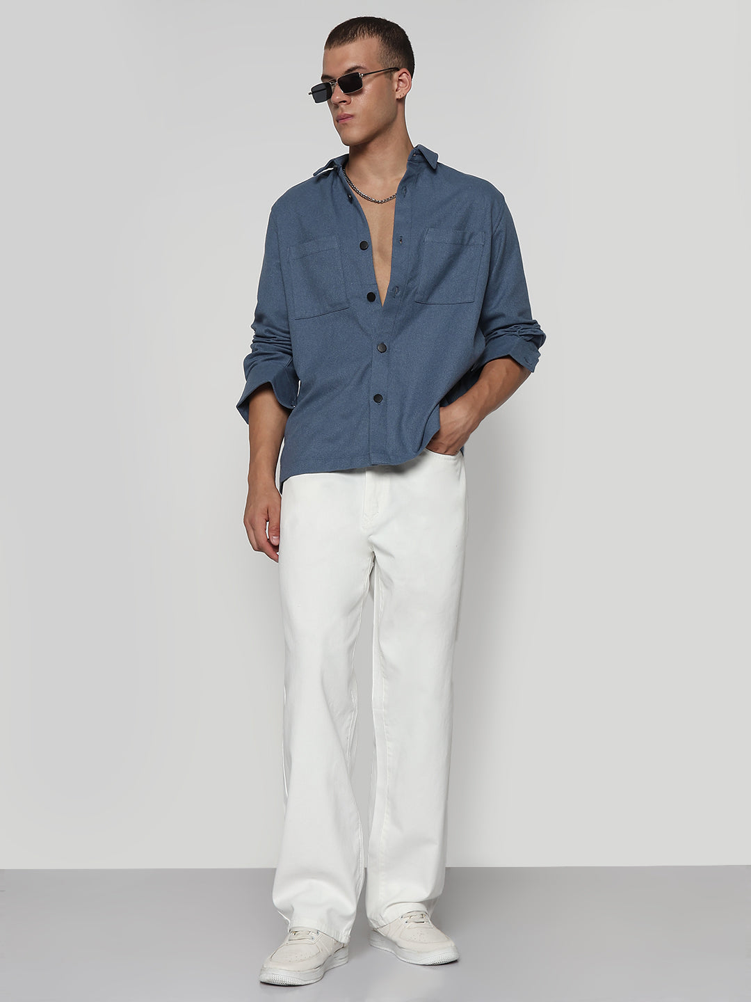 Men's White Relaxed Fit Jeans