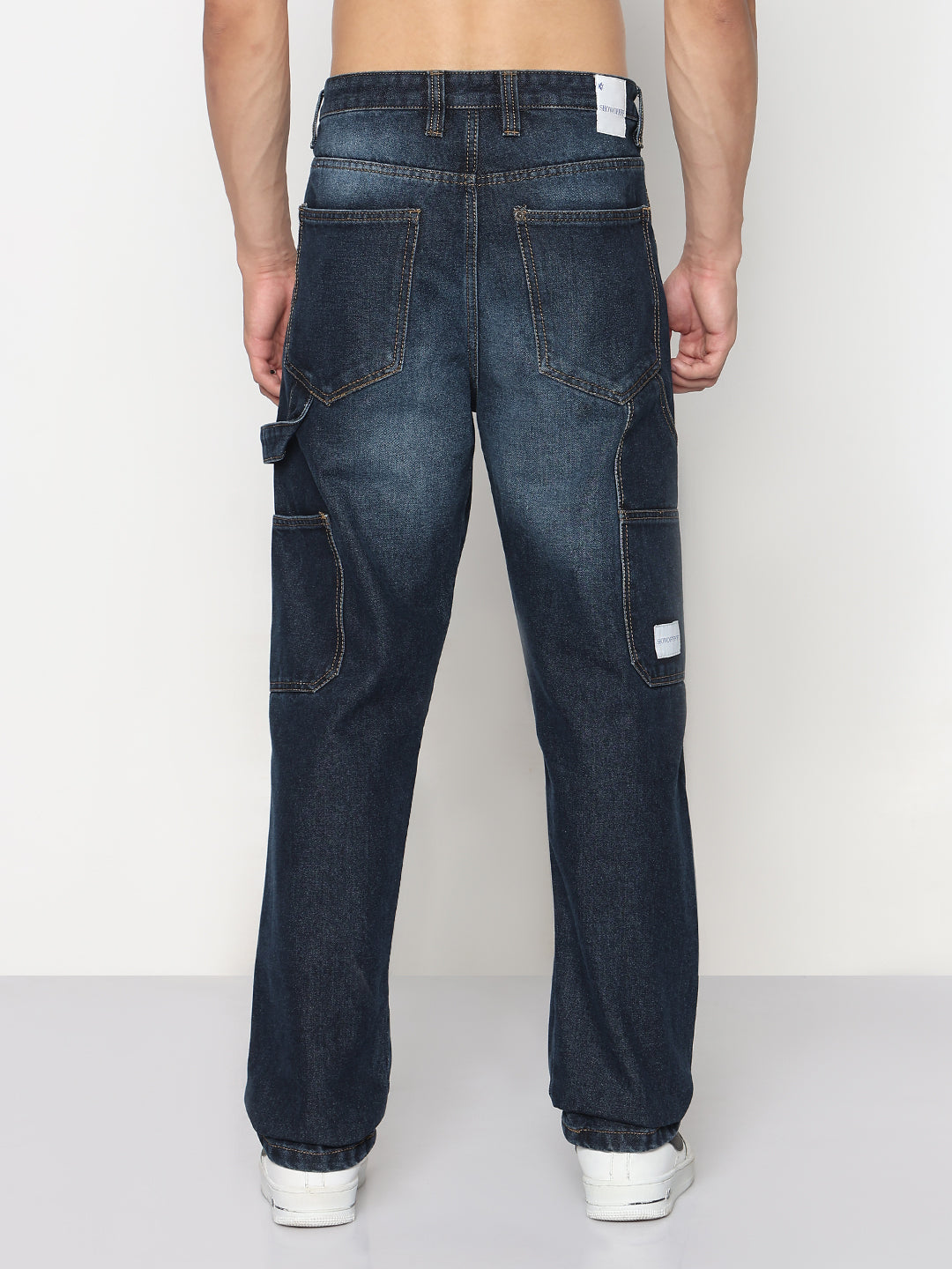 Men's Navy Blue Relaxed Fit Jeans