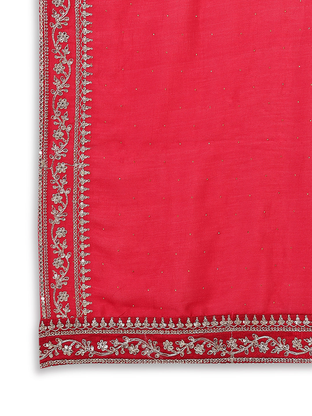 Women Embroidered Red Kurta Set with Dupatta