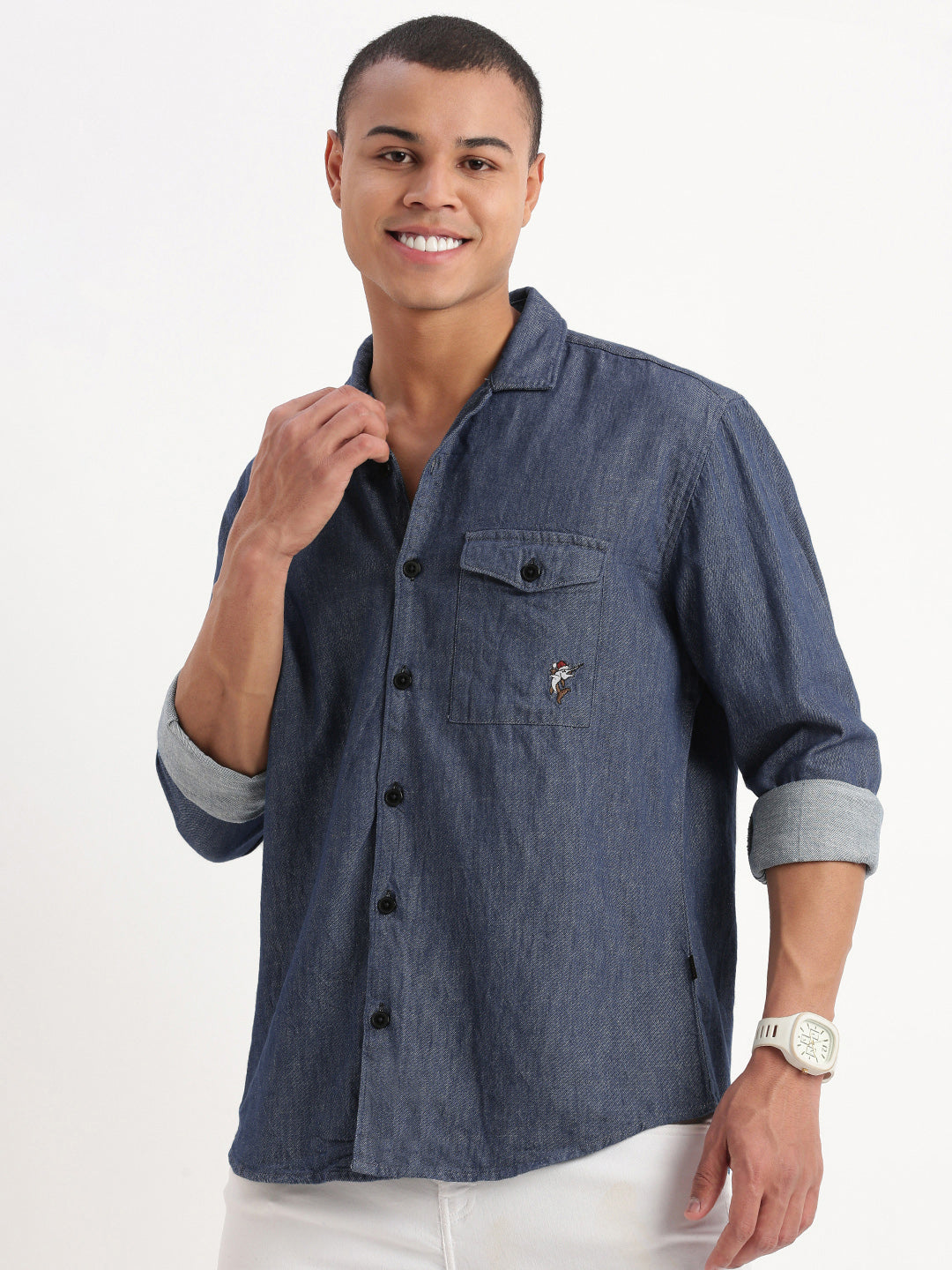 Men's Navy Blue Oversized Shirt