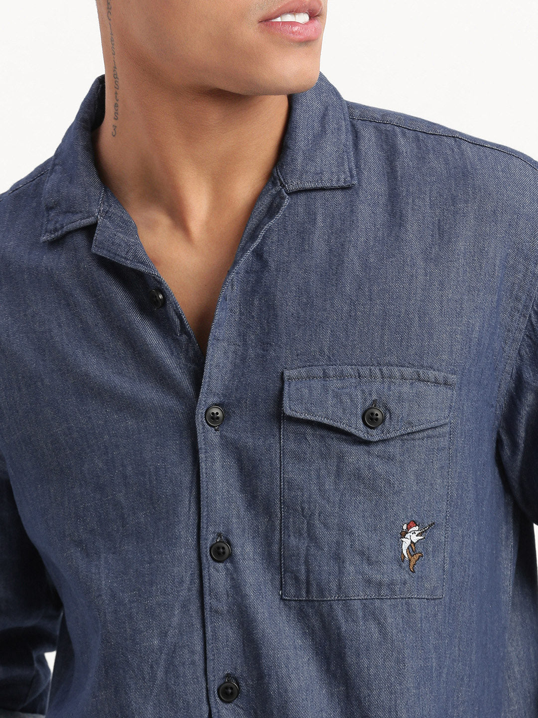 Men's Navy Blue Oversized Shirt