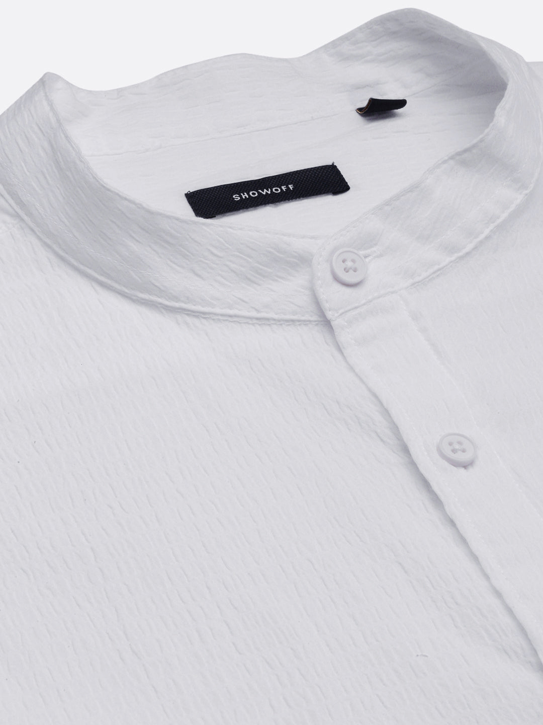 Men Solid White Slim Fit Shirt