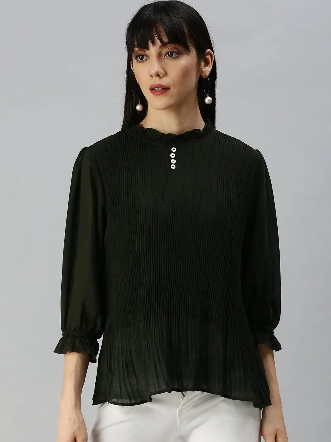 Women's Solid Olive Top