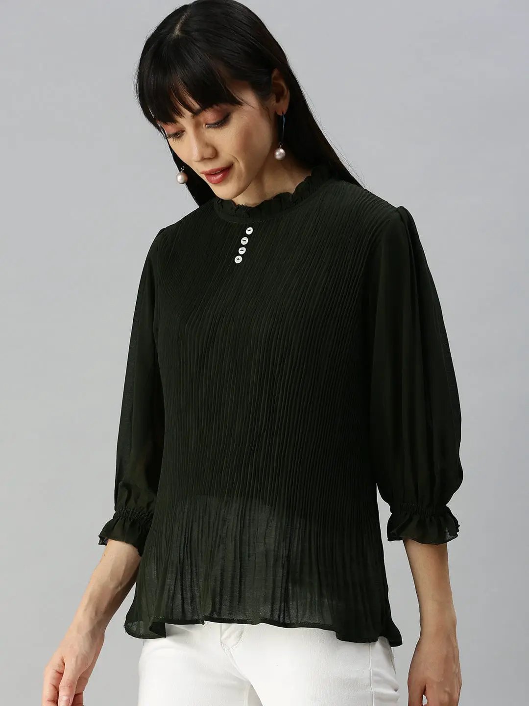 Women's Solid Olive Top