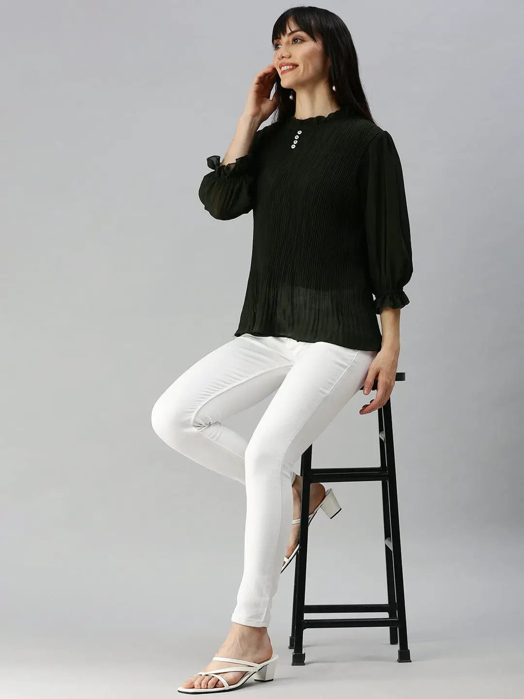 Women's Solid Olive Top