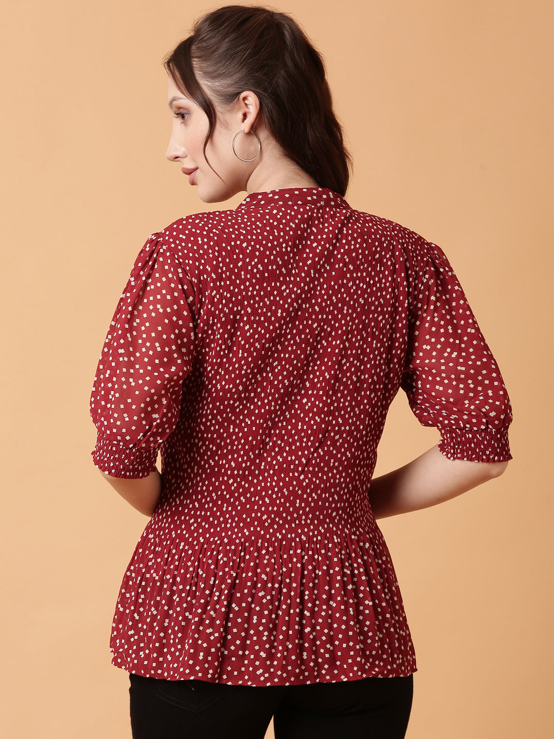 Women Red Polka Dots Top