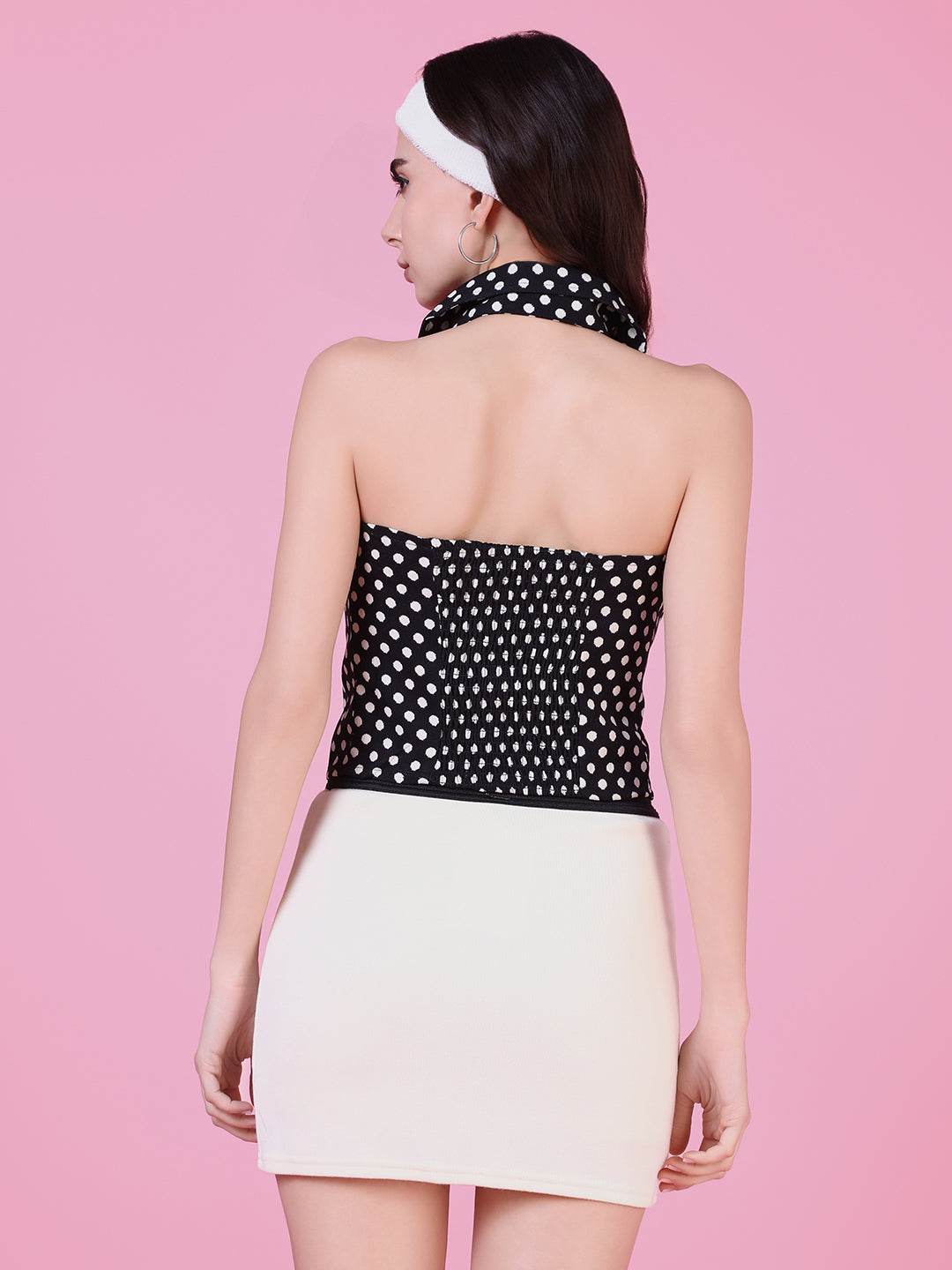 Women Black Polka Dots Top