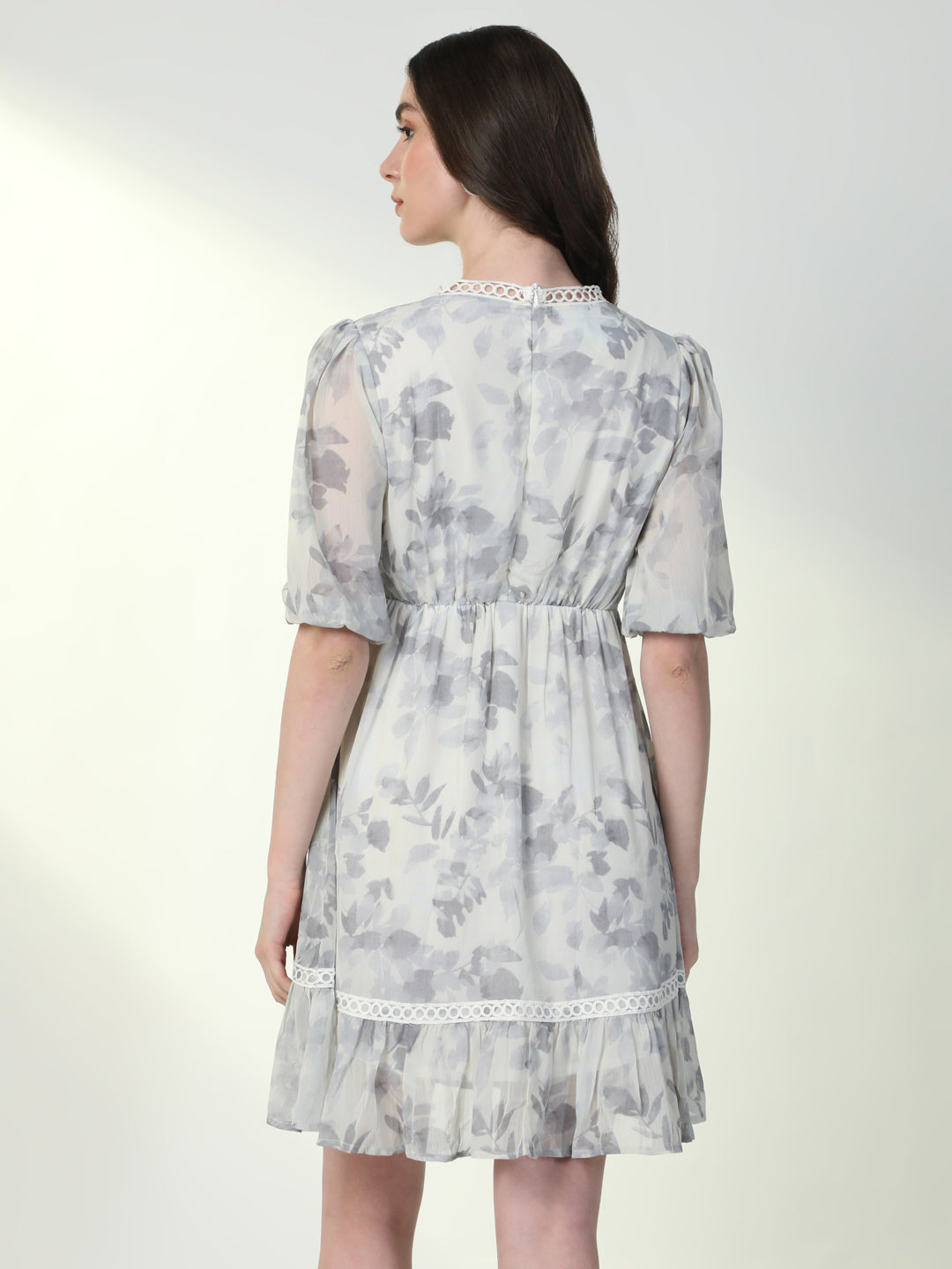 Women Floral Grey A-Line Dress