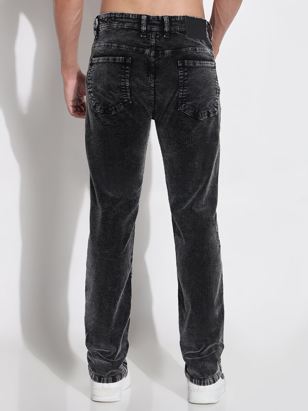 Men's Black Slim Fit Corduroy Jeans