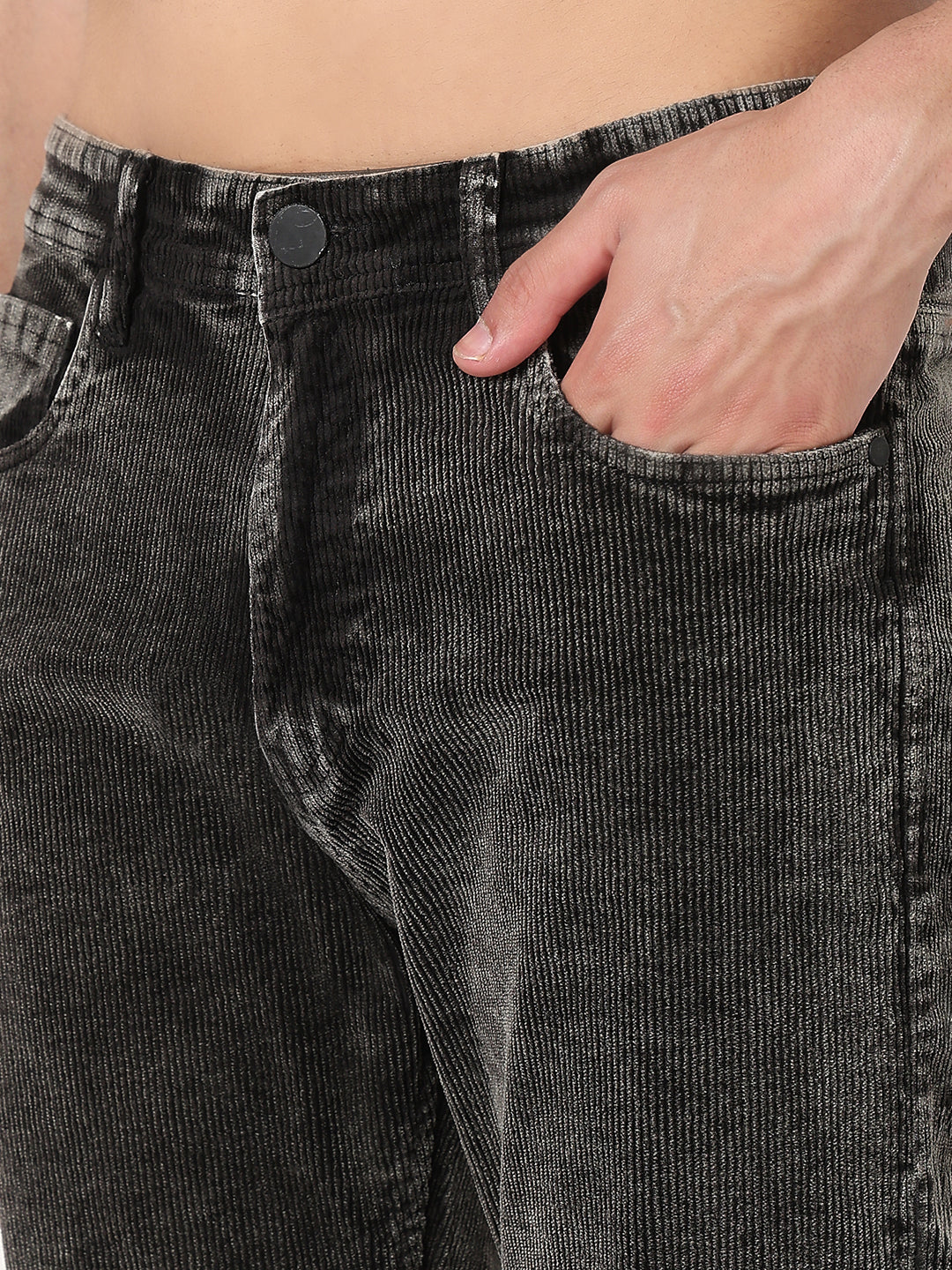 Men's Brown Slim Fit Corduroy Jeans