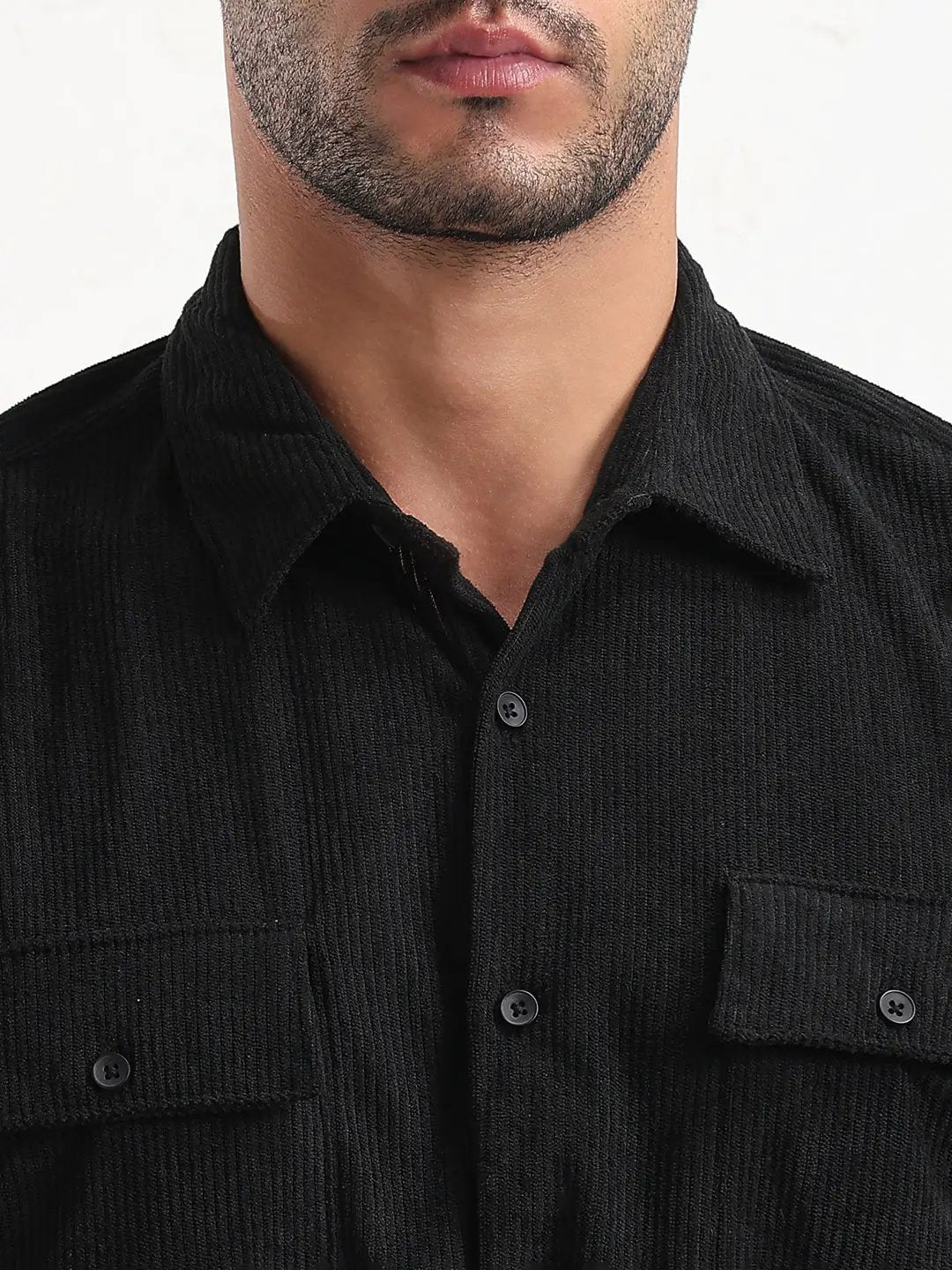 Men's Black Solid Slim Fit Shirt - from SHOWOFFFF