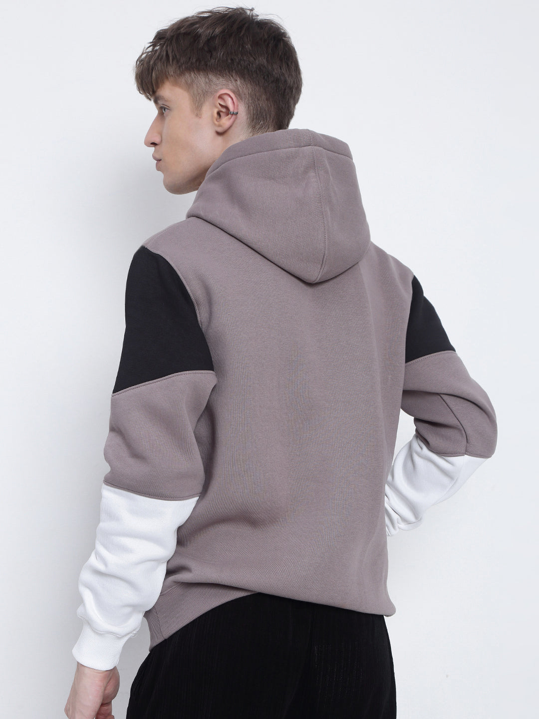 Men's Typography Printed Beige Hoodie