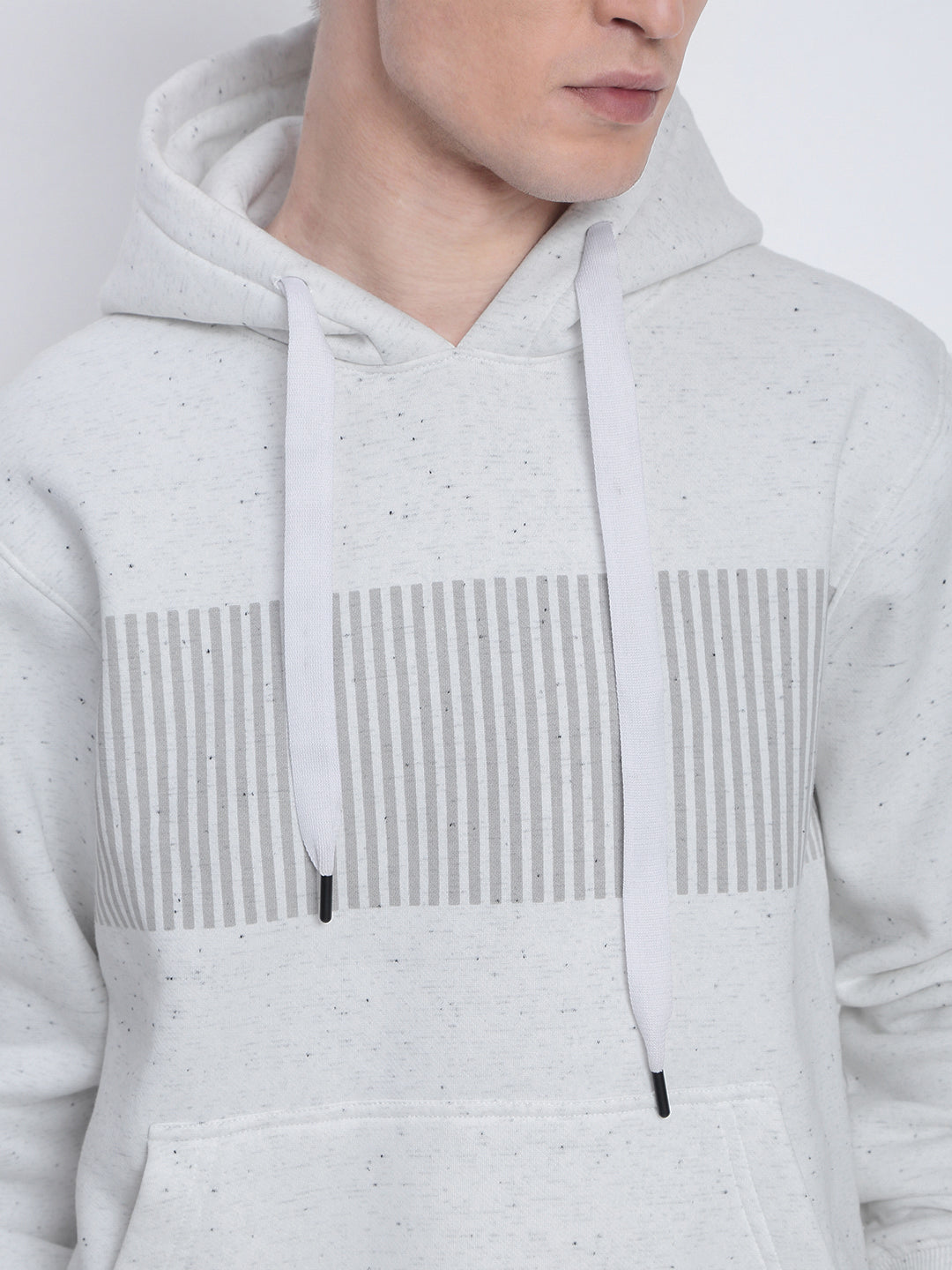 Men's Striped White Hoodie