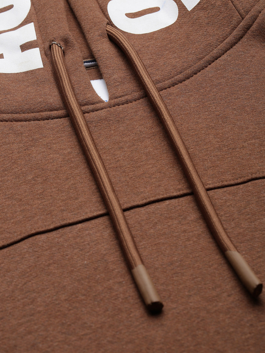 Men's Brown Sweatshirt with Printed Hoodie