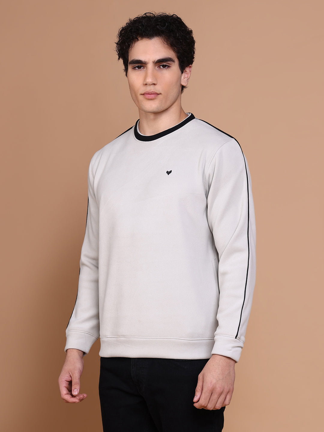 Men Grey Solid Sweatshirt