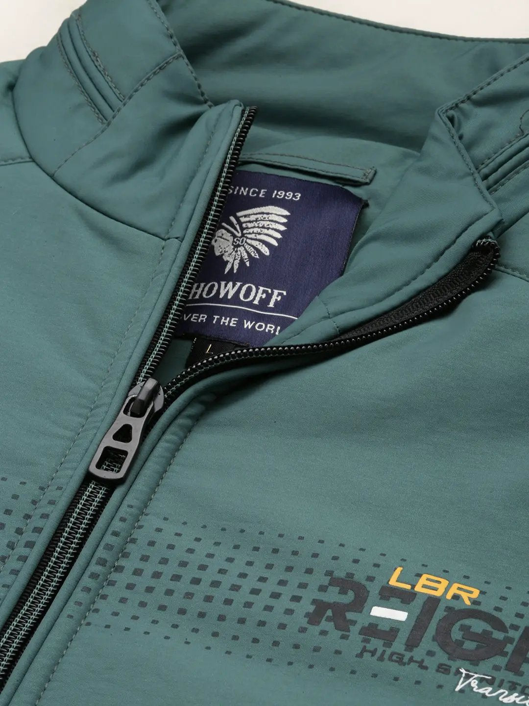 Men's Mock Collar Solid Teal Padded Jacket