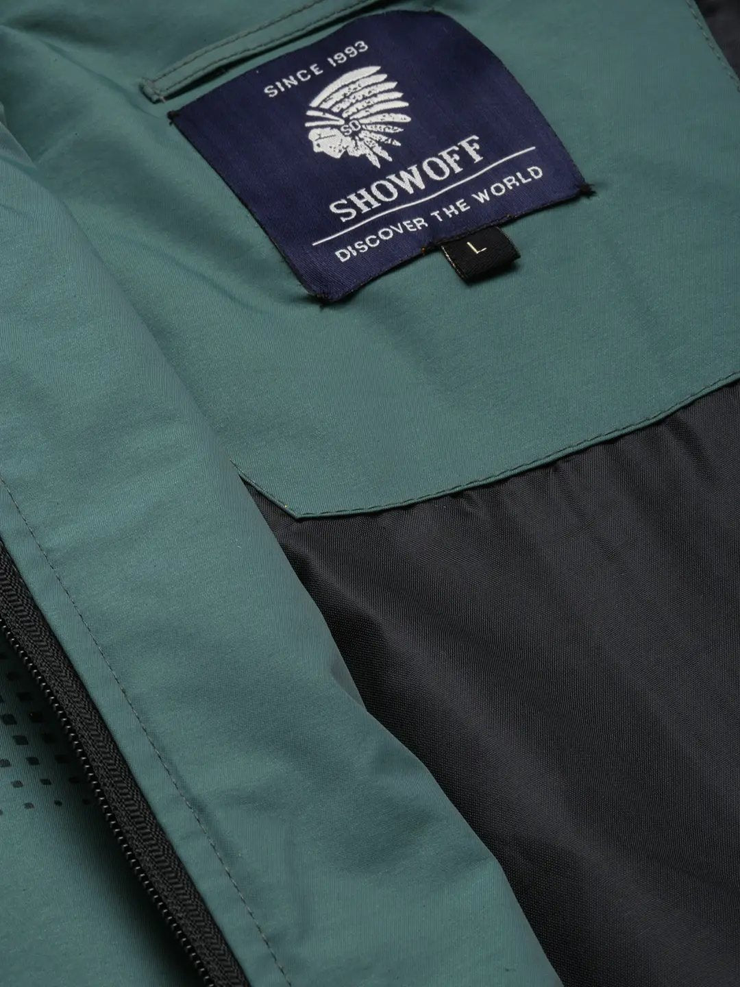 Men's Mock Collar Solid Teal Padded Jacket