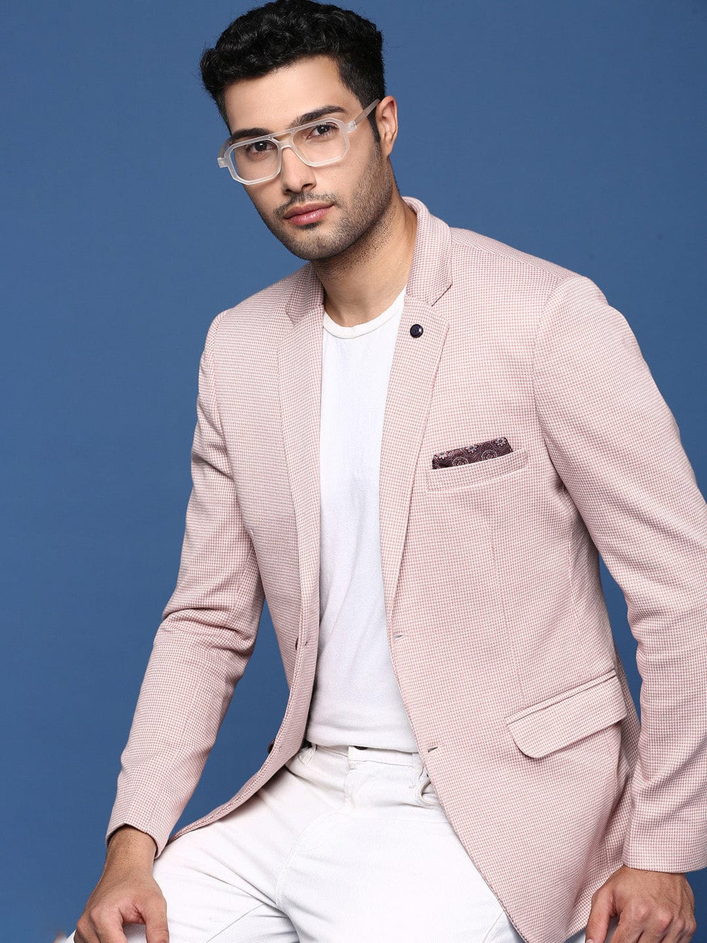 Blazer Pink Shirt Combination Jeans Buy Men's Peach Checked