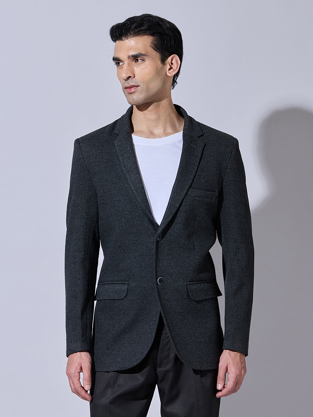 Men's Black Single Breasted Tailored Fit Blazer