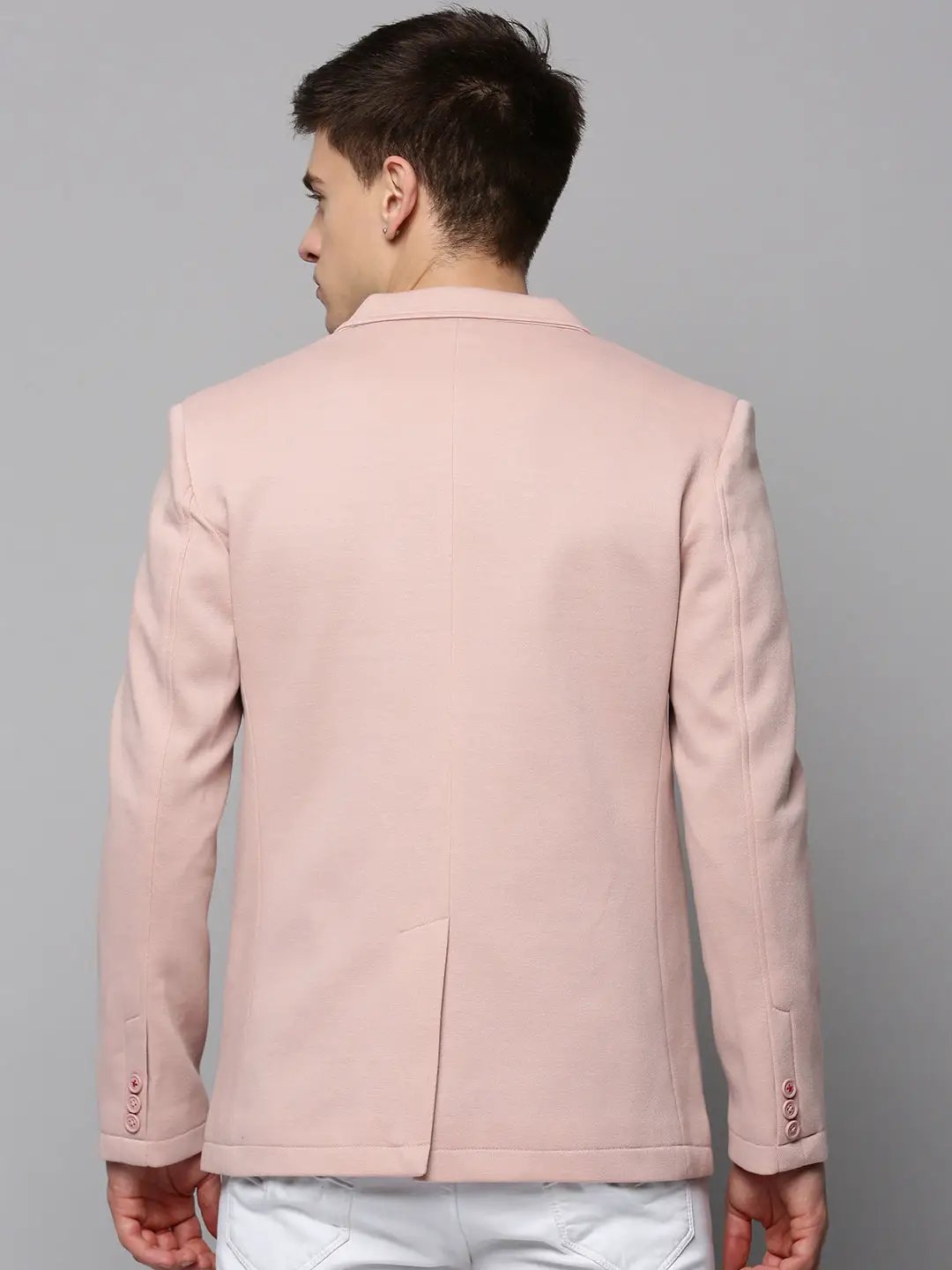 Men's Pink Single-Breasted Slim Fit Blazer with Notched Lapel - from SHOWOFFFF
