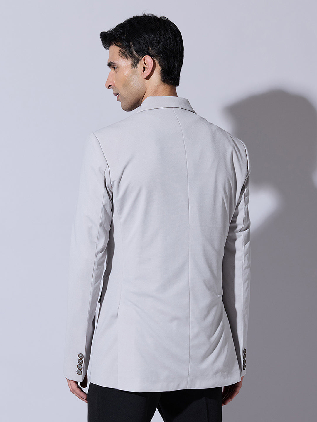 Men's Grey Single Breasted Tailored Fit Blazer