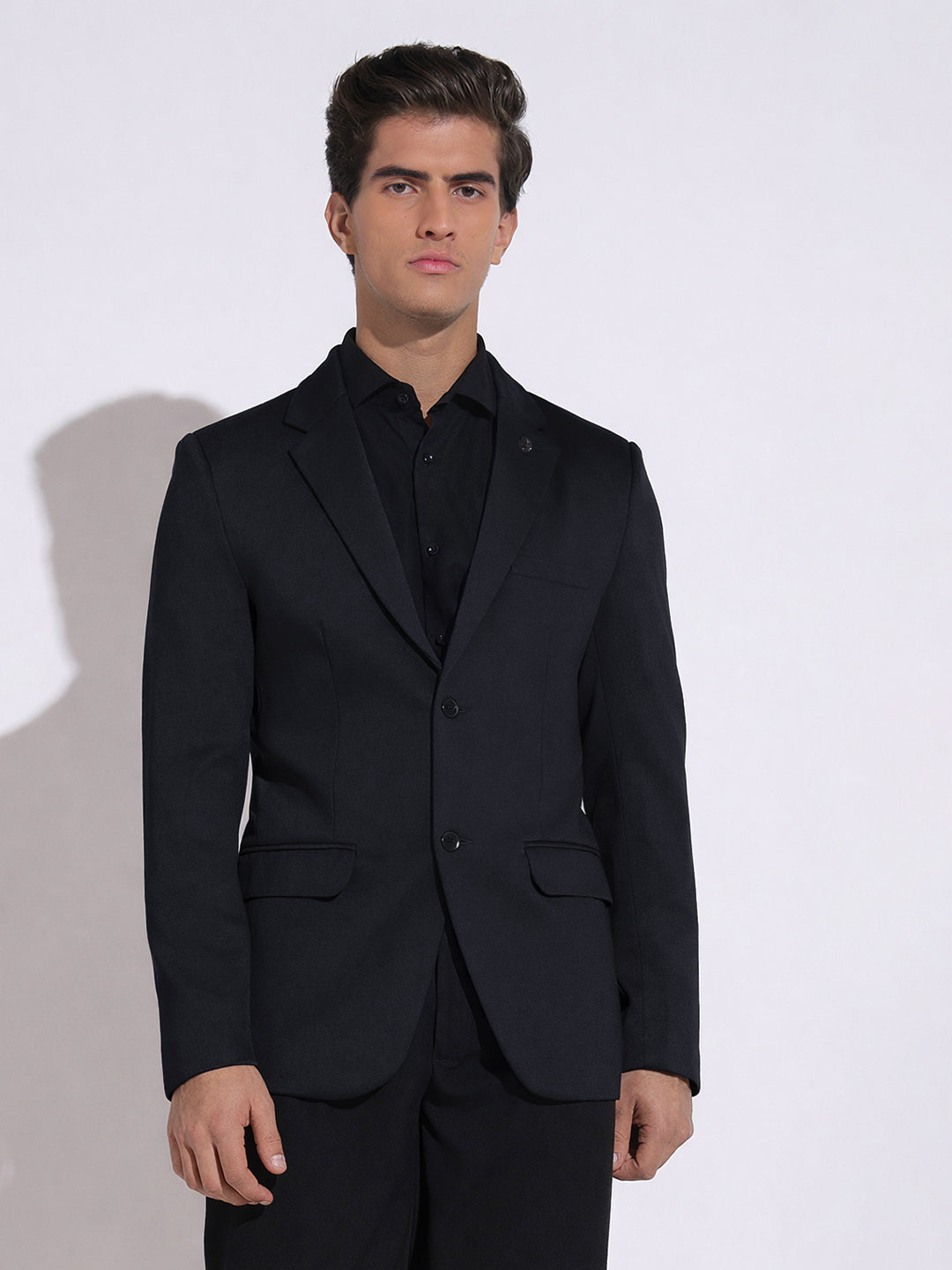 Men's Navy Blue Single Breasted Tailored Fit Blazer