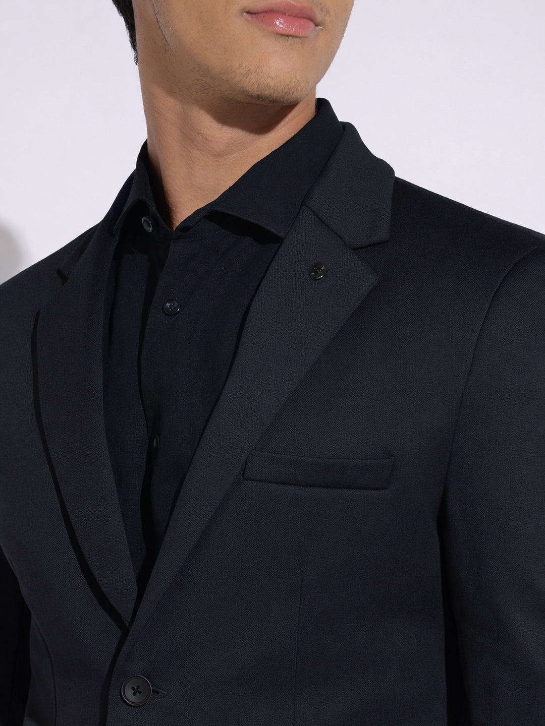 Men's Navy Blue Single Breasted Tailored Fit Blazer